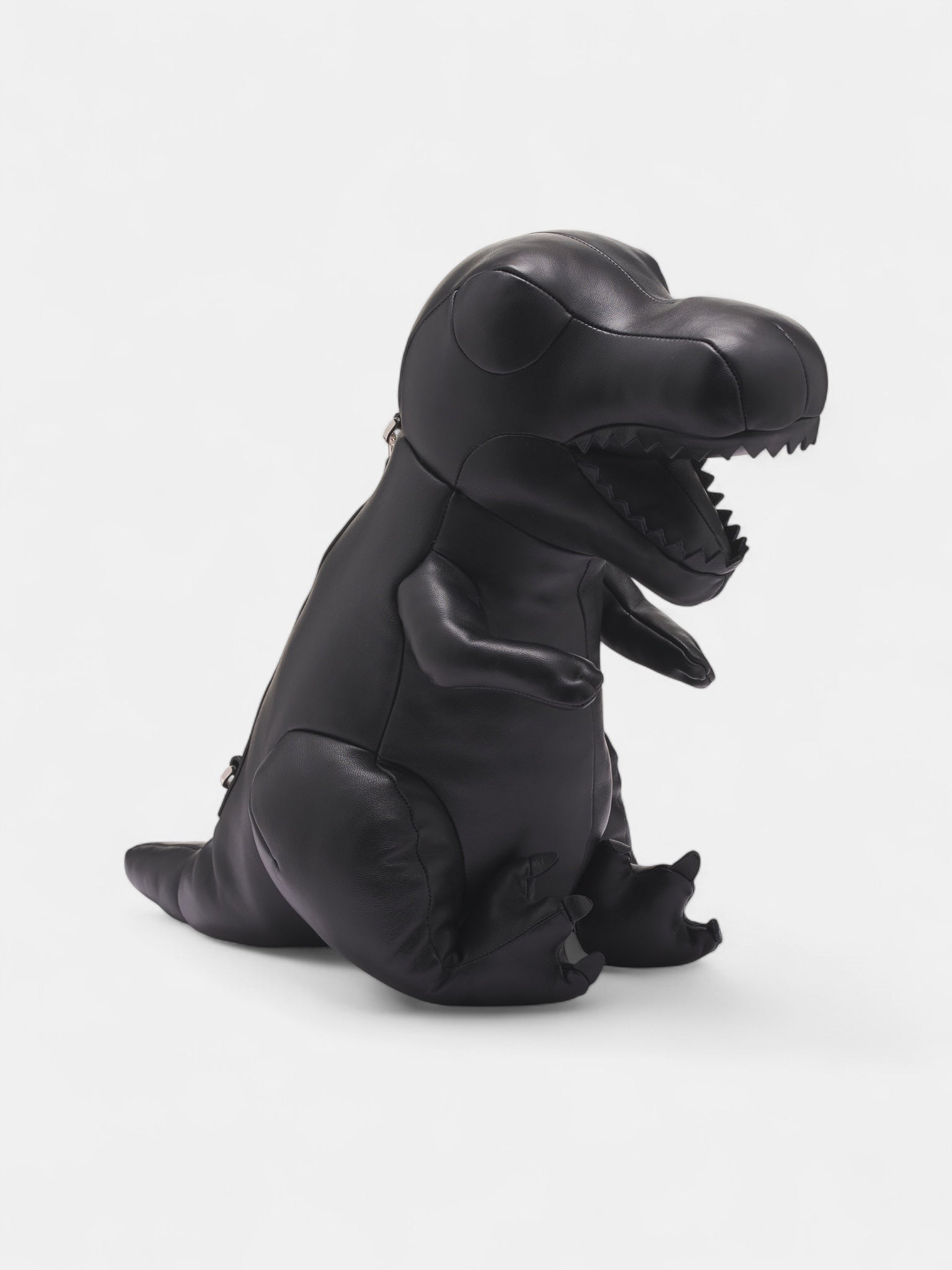 Black Leather Sculptural T-Rex Bag (A14BG707-BLACK)