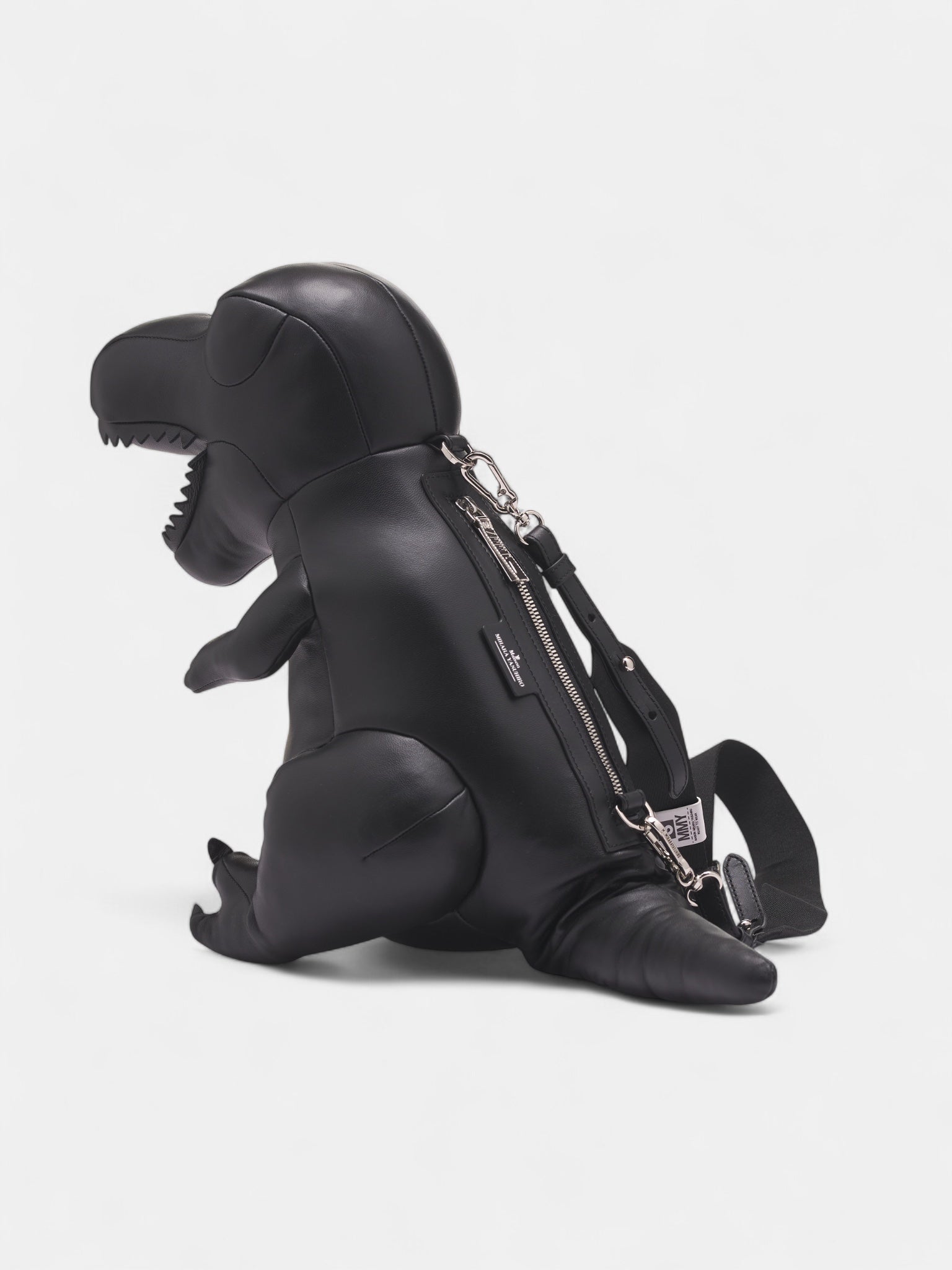 Black Leather Sculptural T-Rex Bag (A14BG707-BLACK)