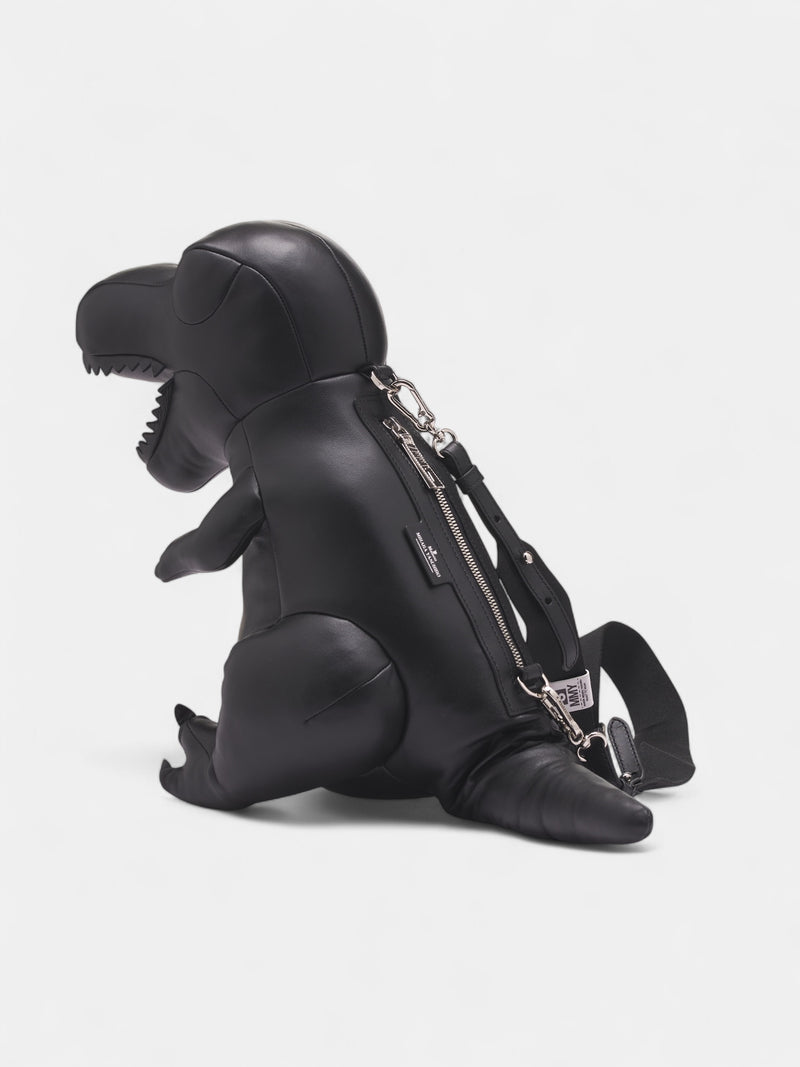 Black Leather Sculptural T-Rex Bag (A14BG707-BLACK)