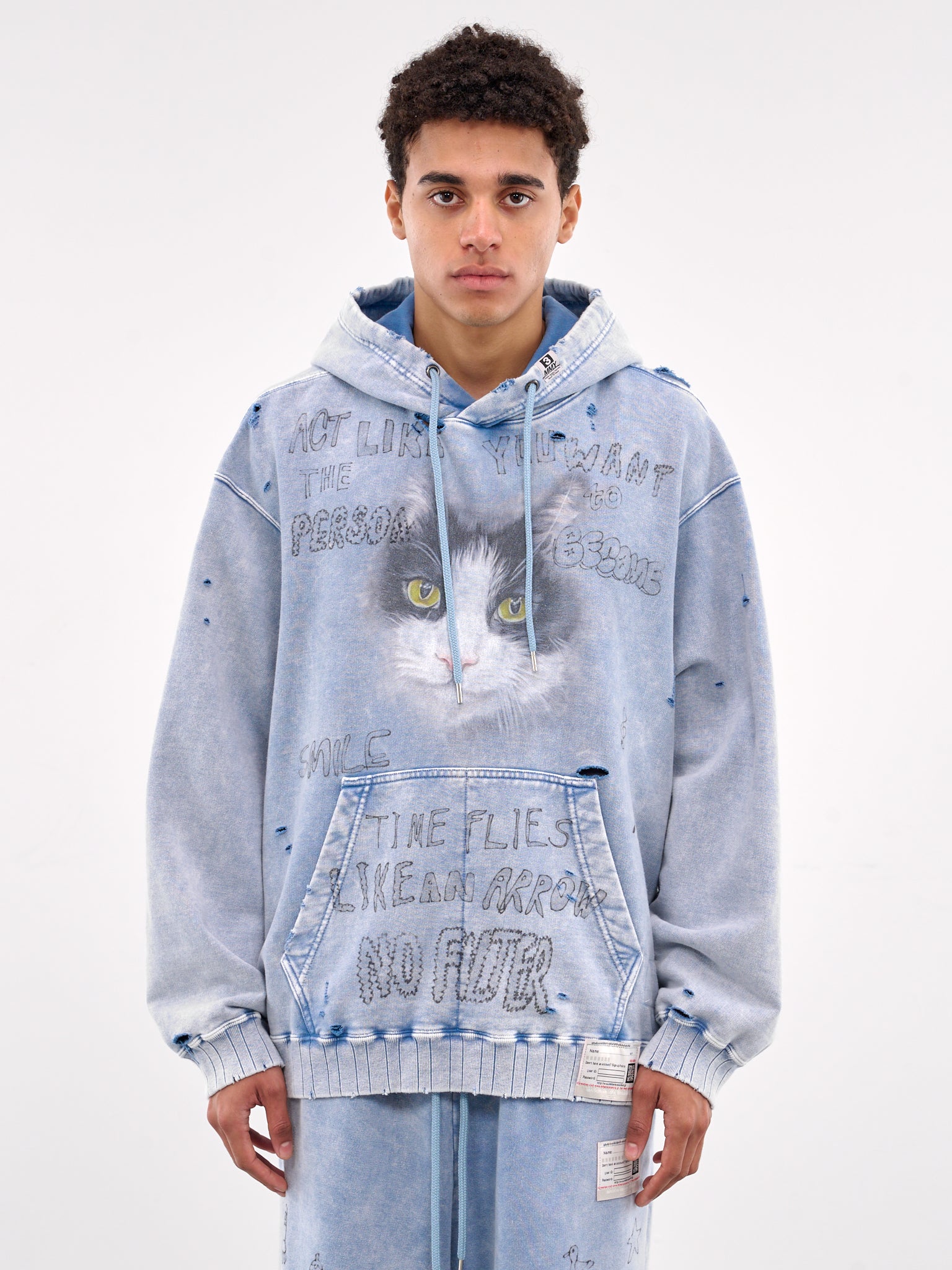 Cat Graphic Hoodie (A14HD542-BLUE)