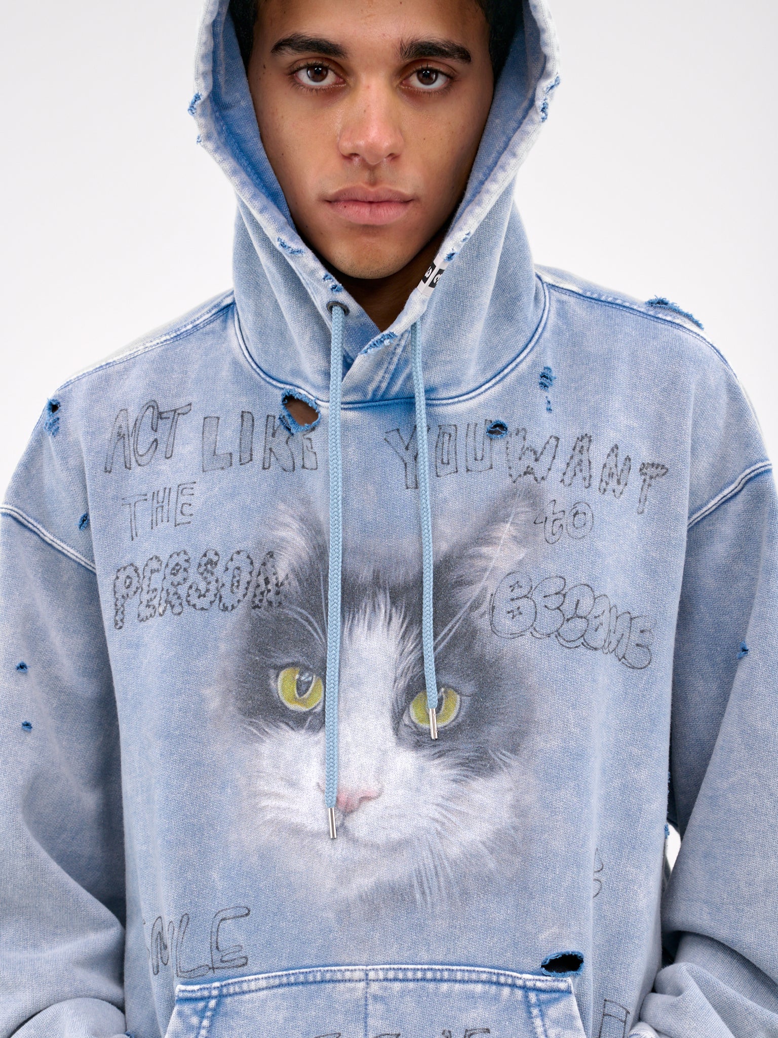 Cat Graphic Hoodie (A14HD542-BLUE)