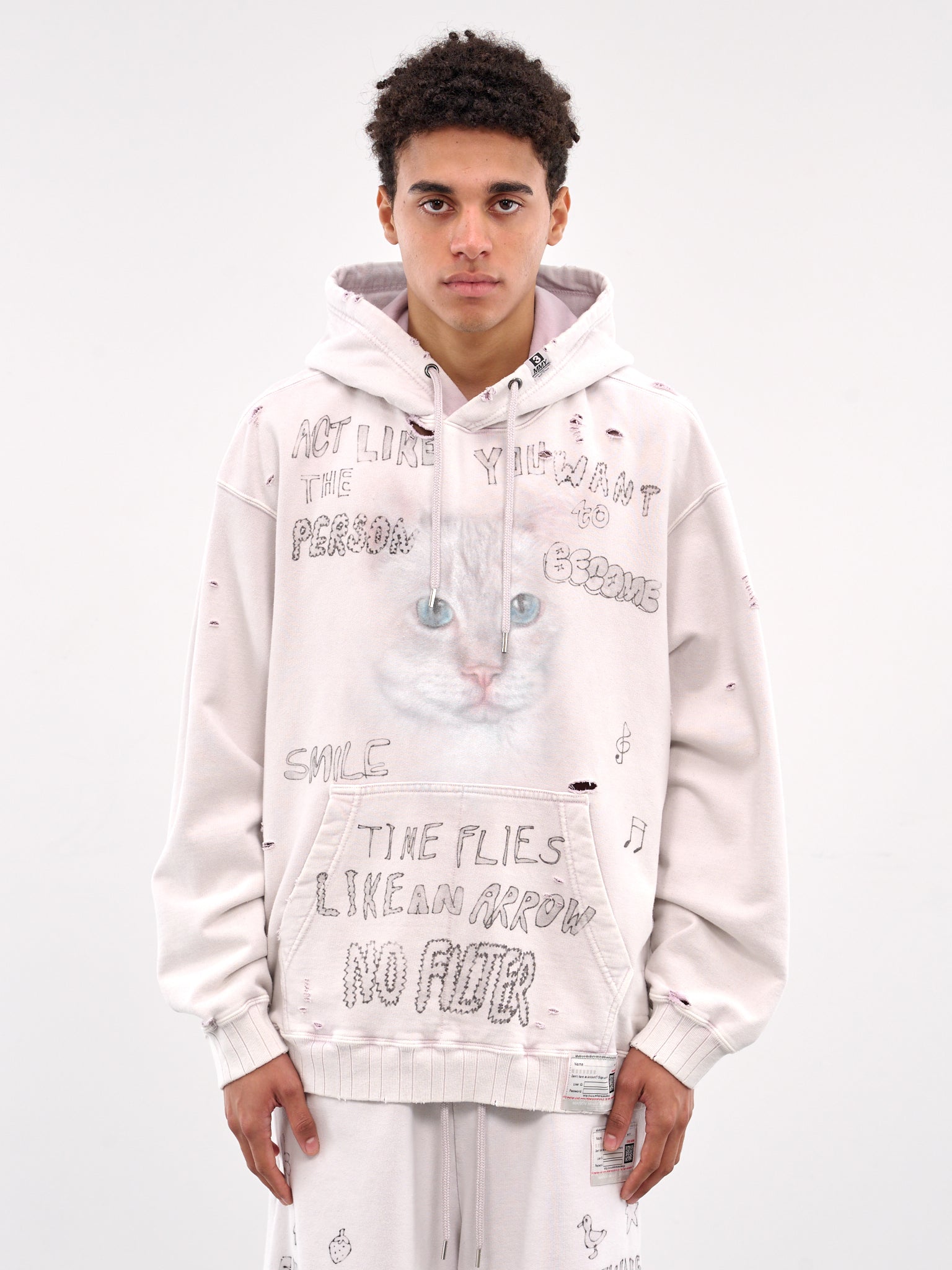 Cat Graphic Hoodie (A14HD542-PINK)