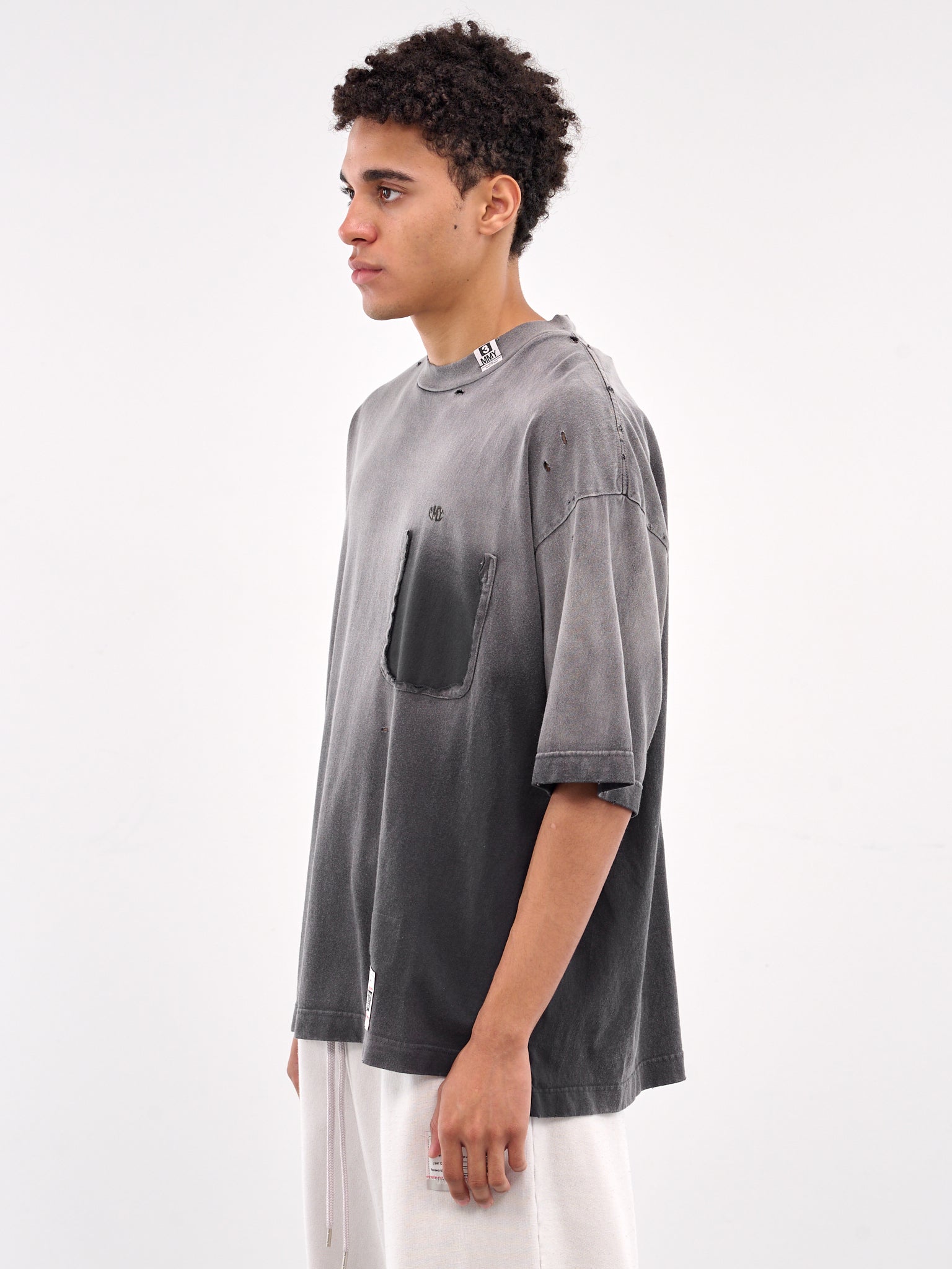 Distressed Boxy Tee (A14TS611-BLACK)