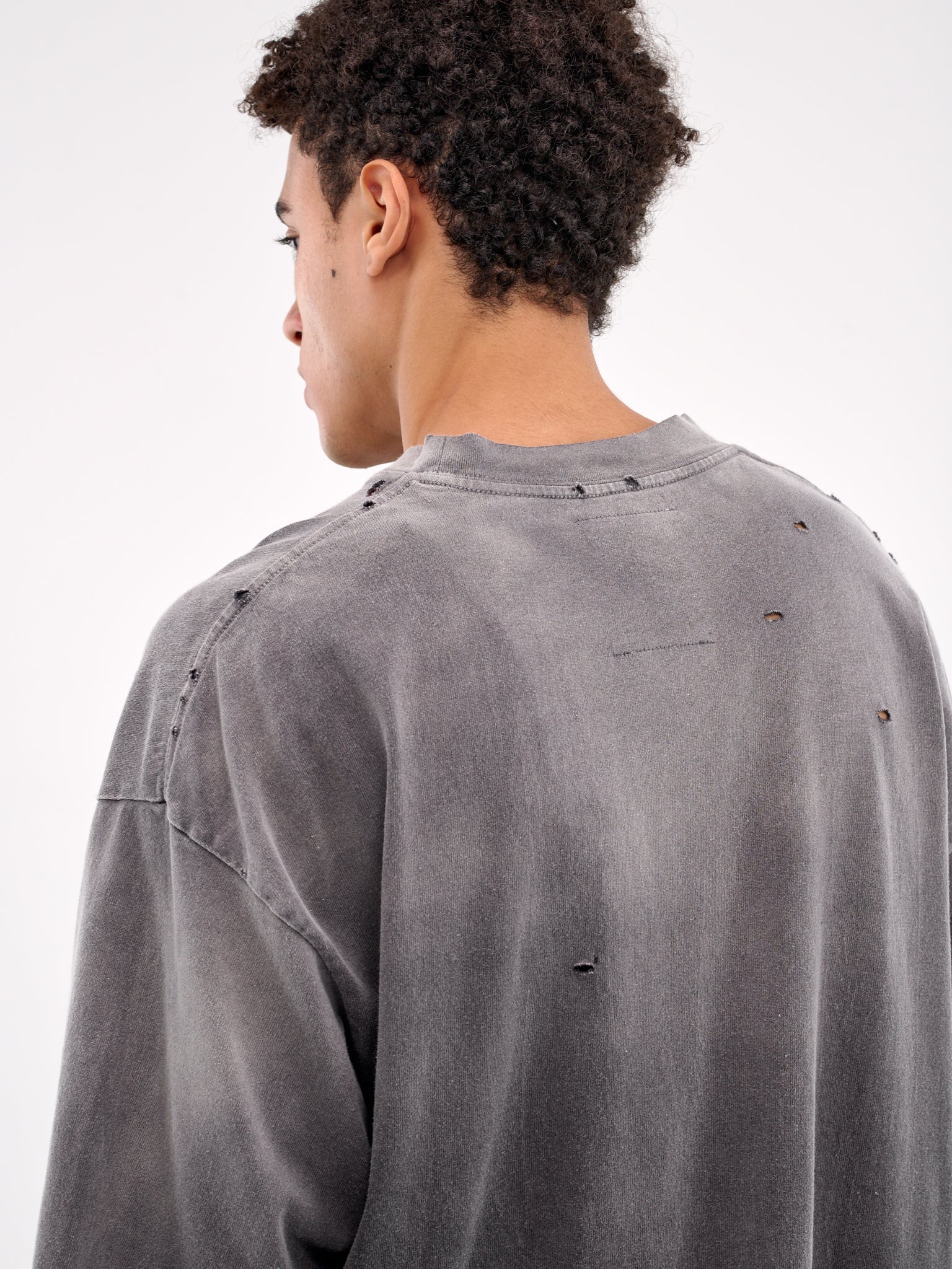 Distressed Boxy Tee (A14TS611-BLACK)