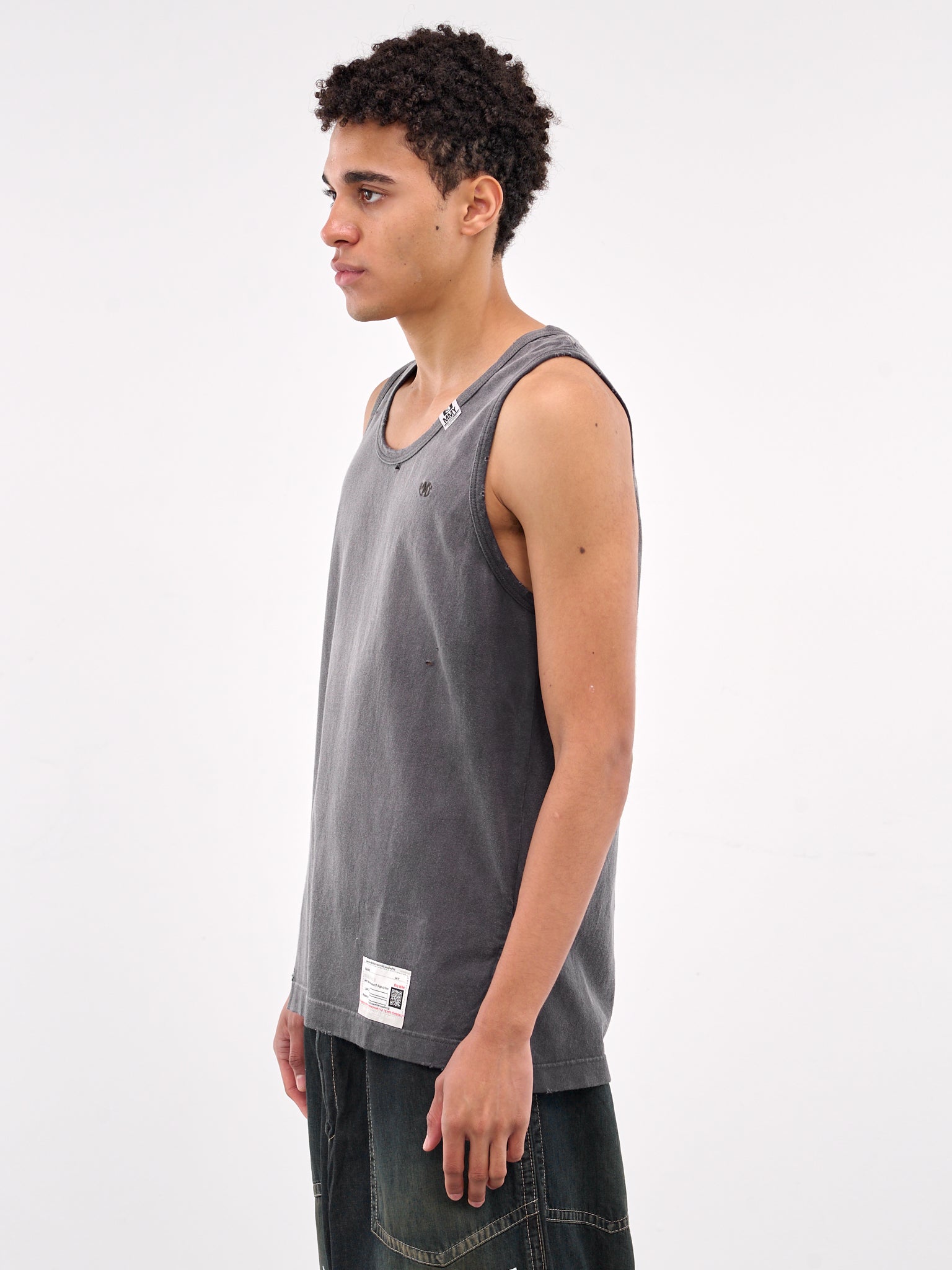 Distressed Tank Top (A14TS612-BLACK)