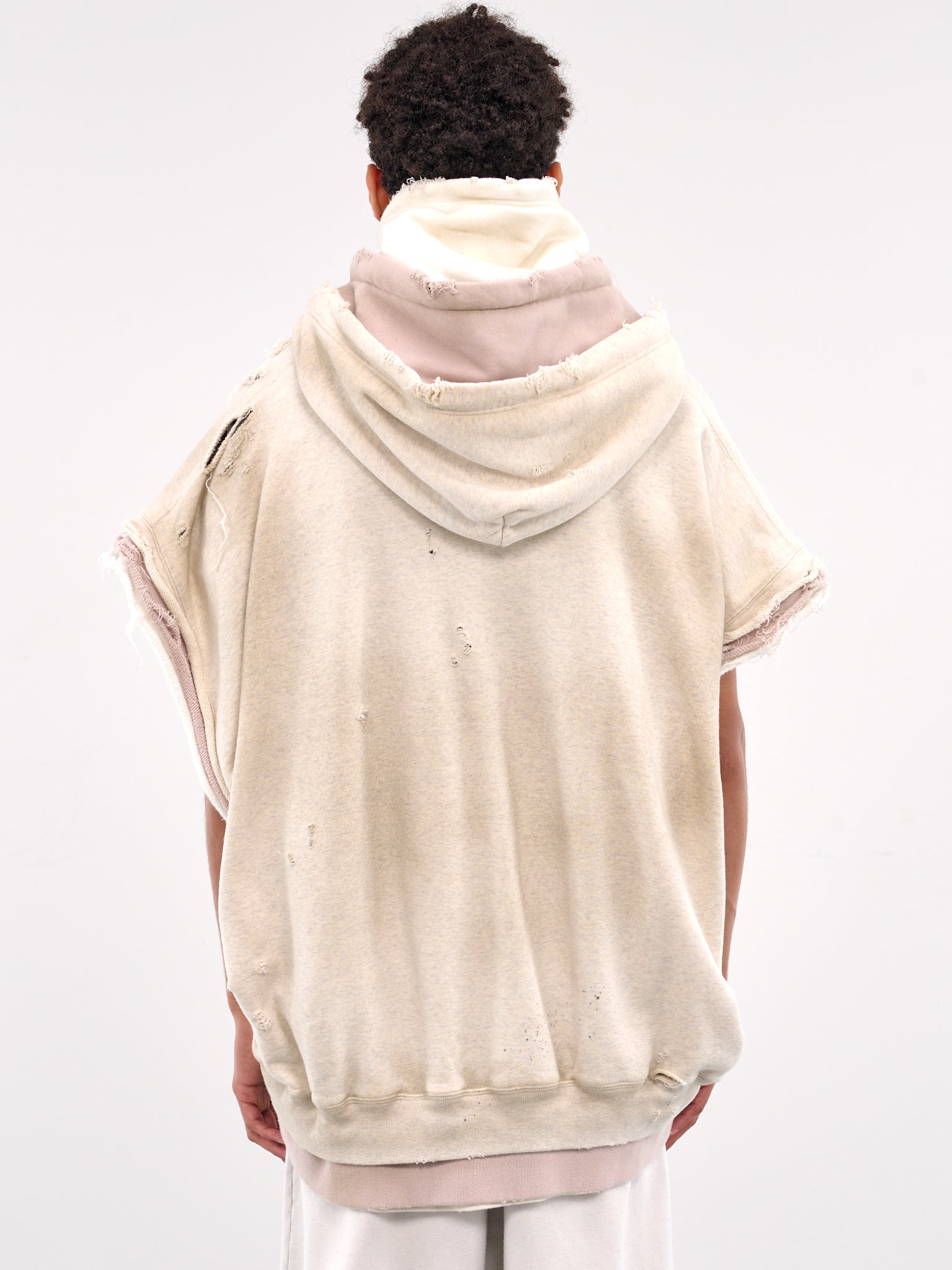 Layered Sleeveless Zip Hoodie (A14VT562-WHITE)