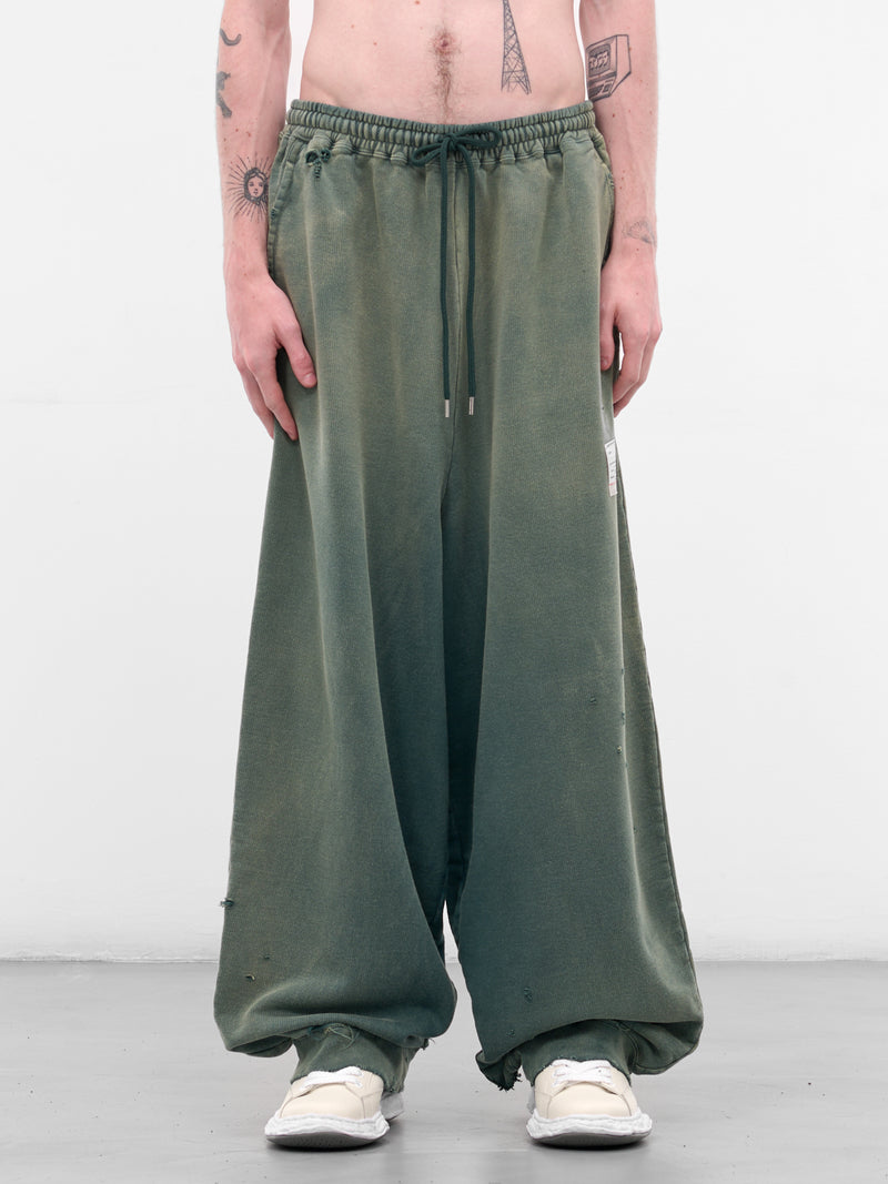 Green Distressed Baggy Sweatpants (A15PT554-GREEN)