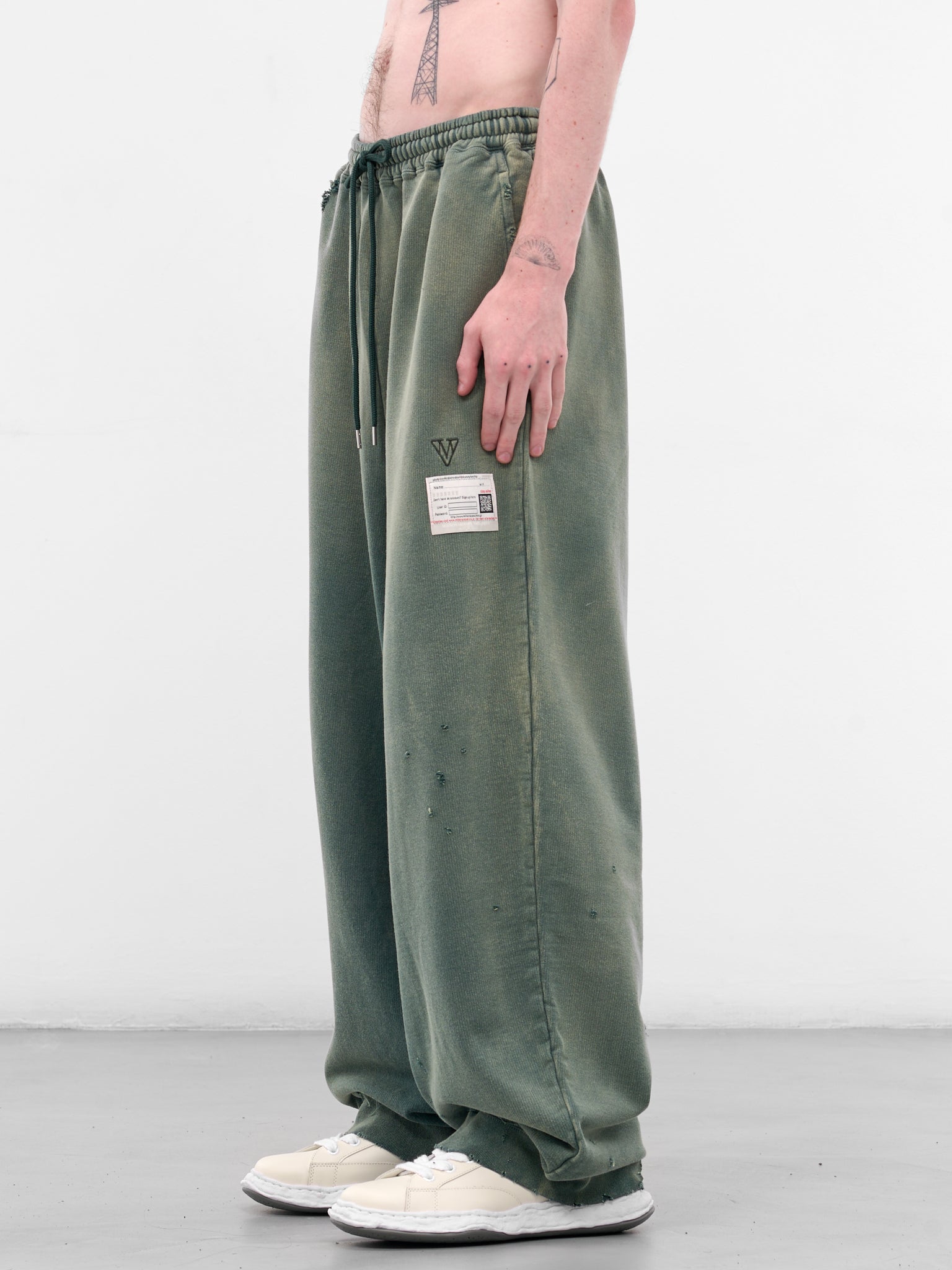 Green Distressed Baggy Sweatpants (A15PT554-GREEN)