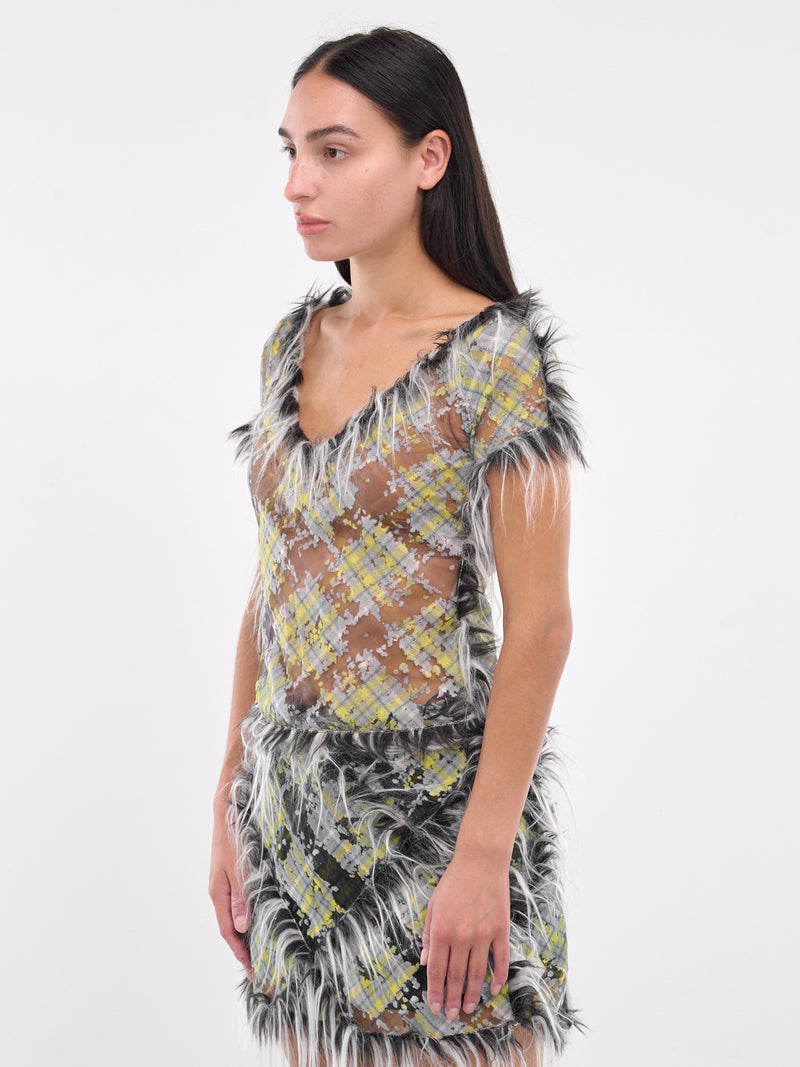 Sheer Faux Fur Top (A16506-0CLBX-VERY-BLACK)