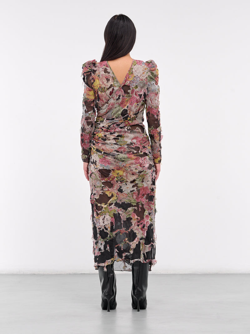 Distressed Midi Dress (A16780-0QMAS-VERY-BLACK)