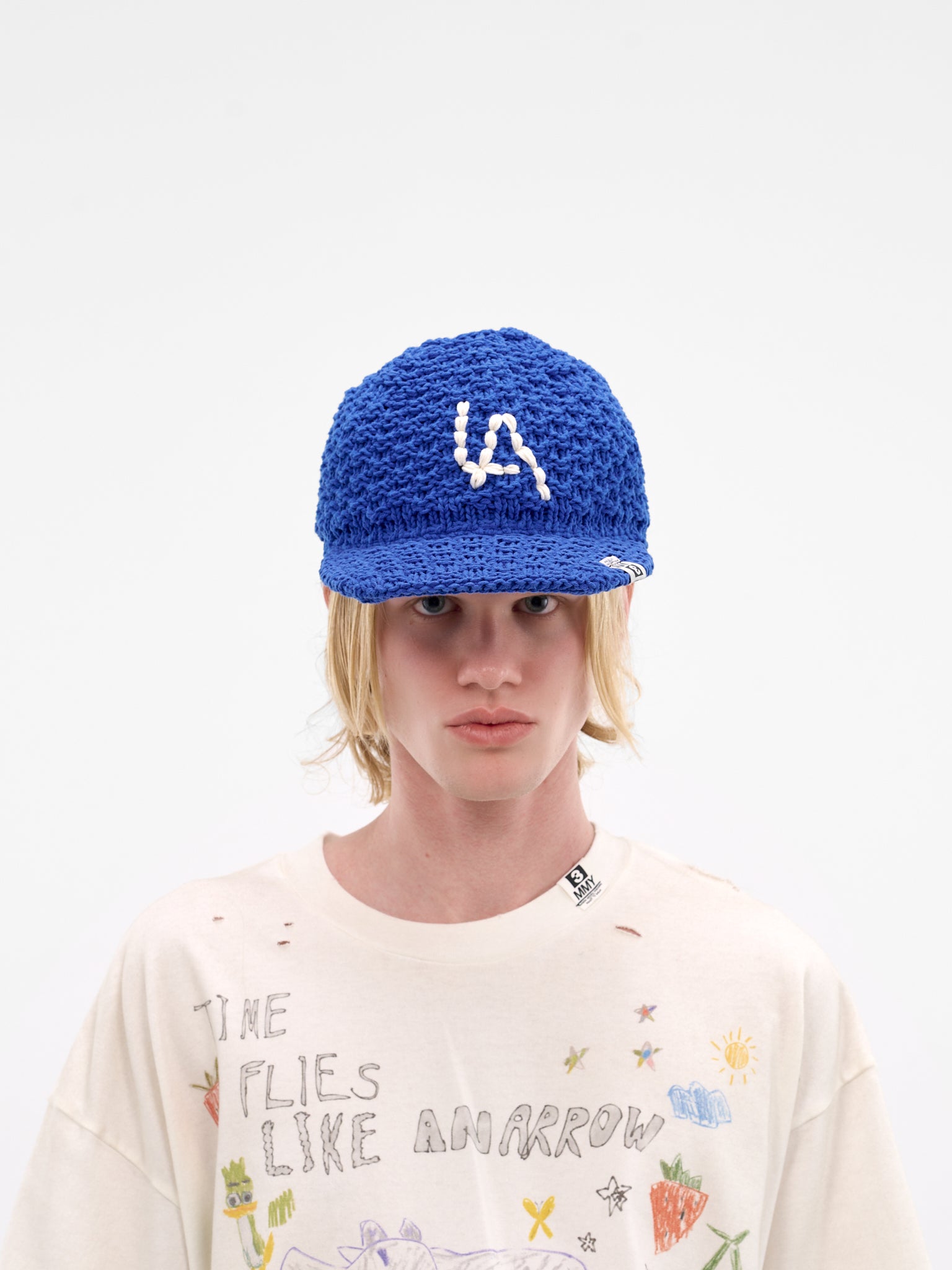 Blue LA Crochet Knit Hat (A16AC402-BLUE)
