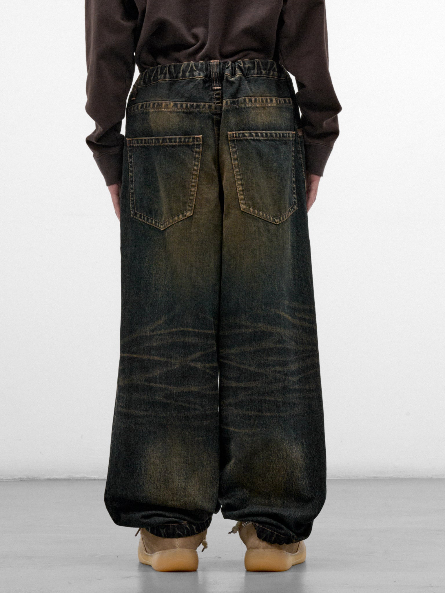Cotton Hybrid Jeans Sweatpants (A17PT022-INDIGO)