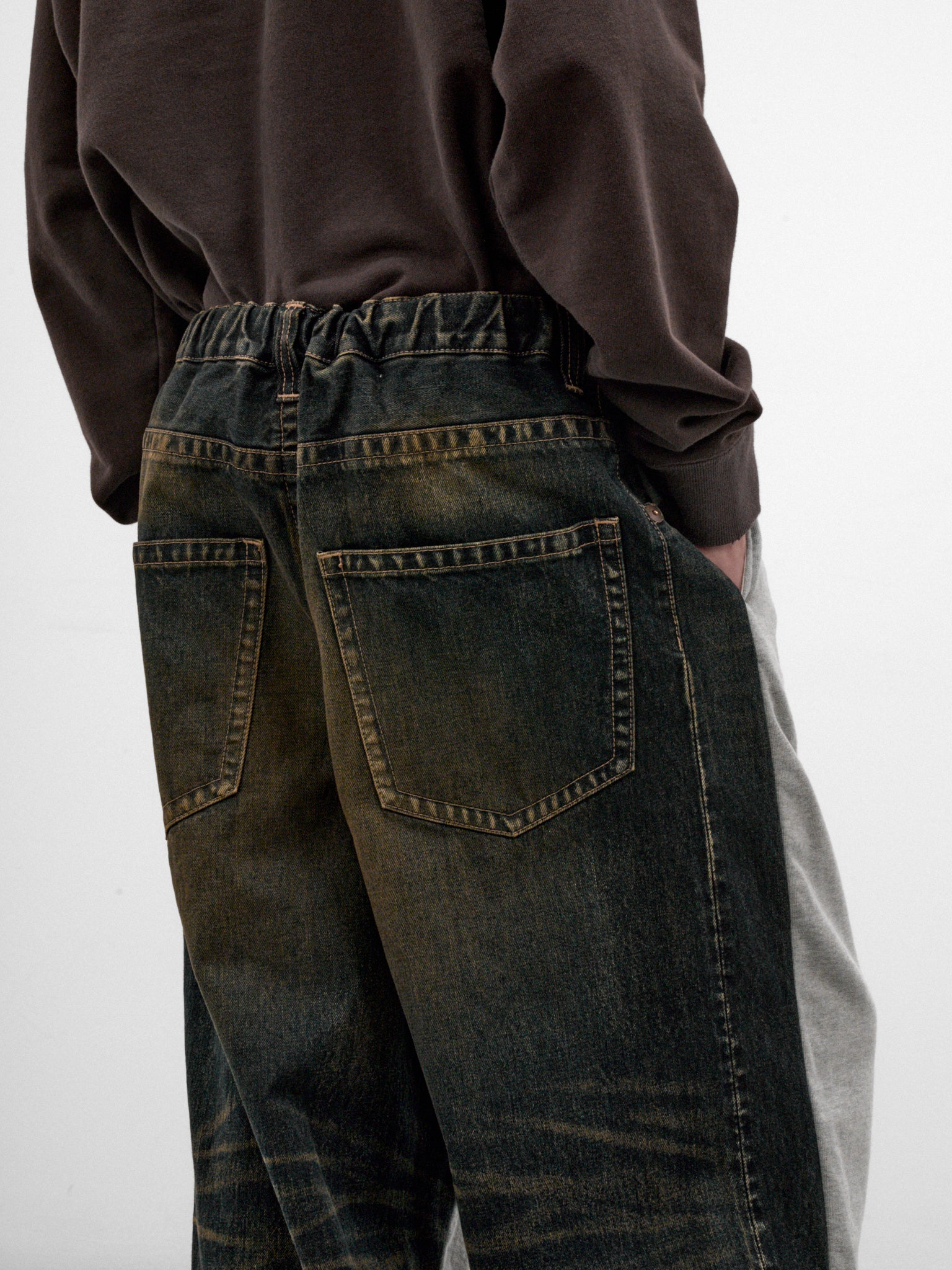 Cotton Hybrid Jeans Sweatpants (A17PT022-INDIGO)