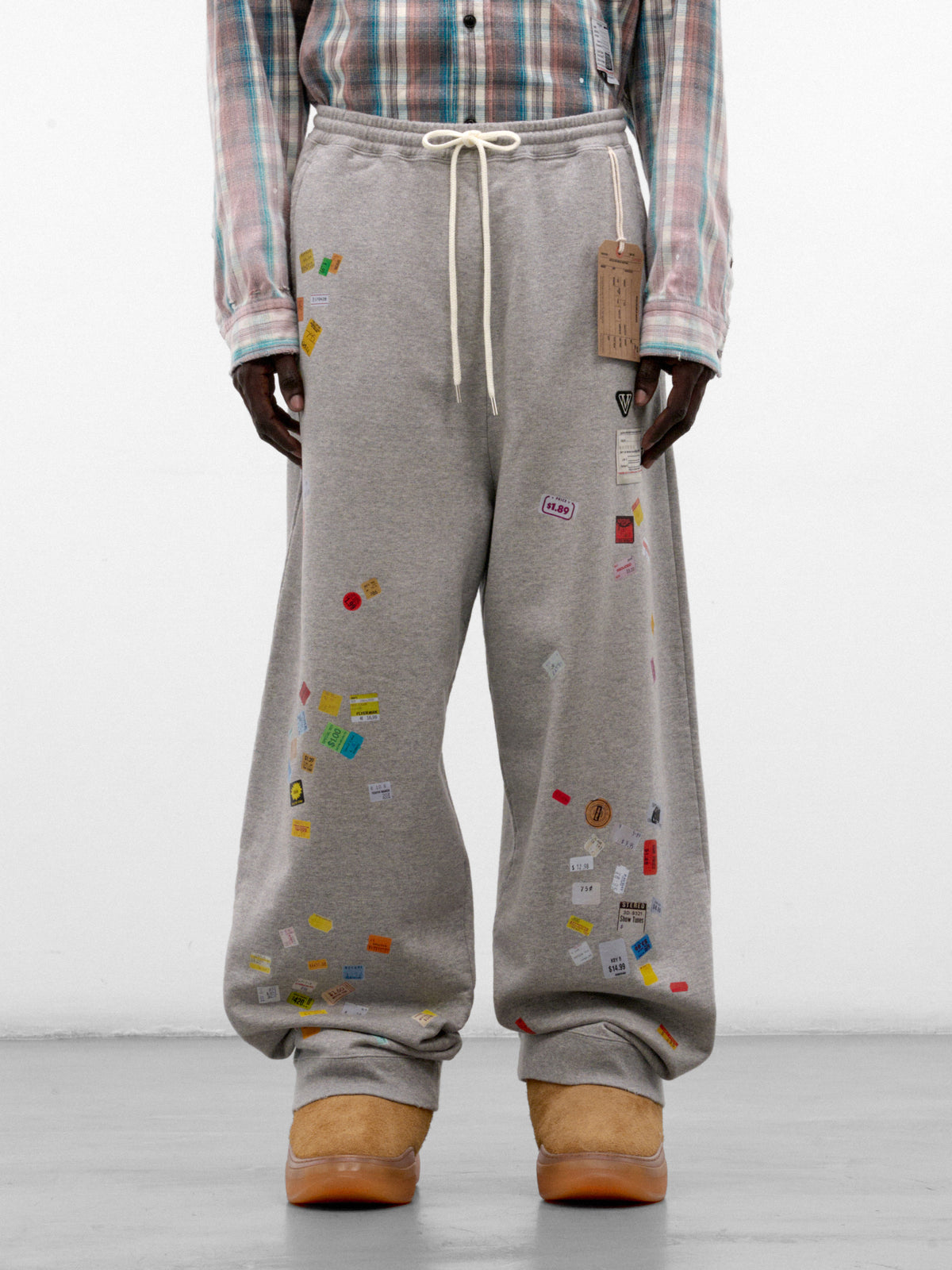 Gray Cotton Price-Tag Sweatpants (A17PT552-GRAY)