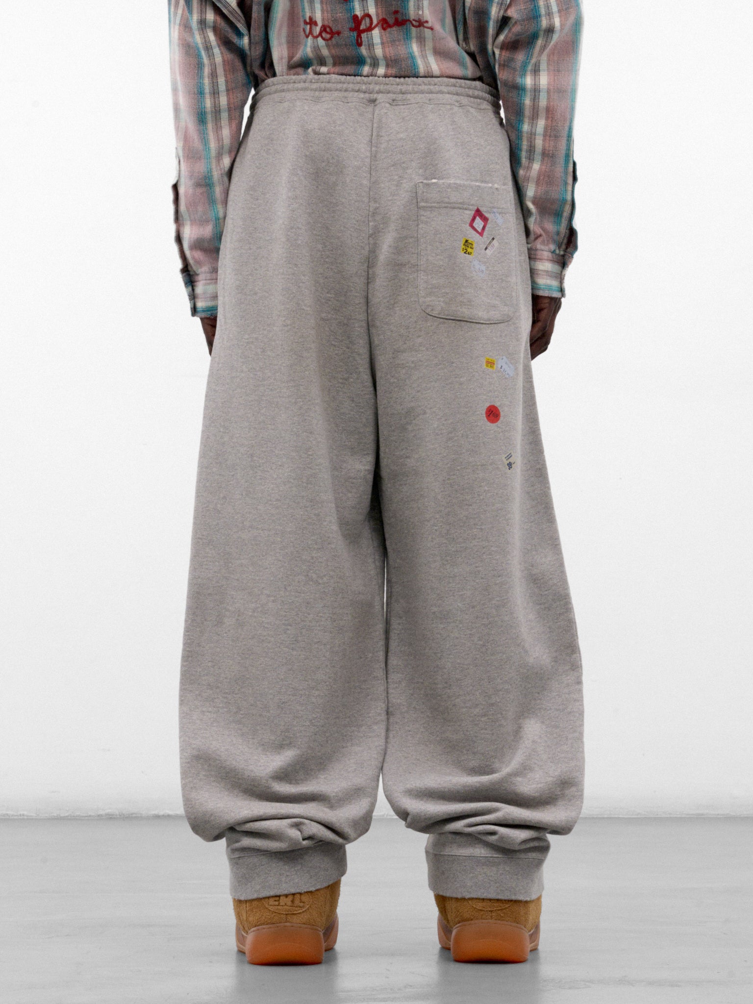 Gray Cotton Price-Tag Sweatpants (A17PT552-GRAY)