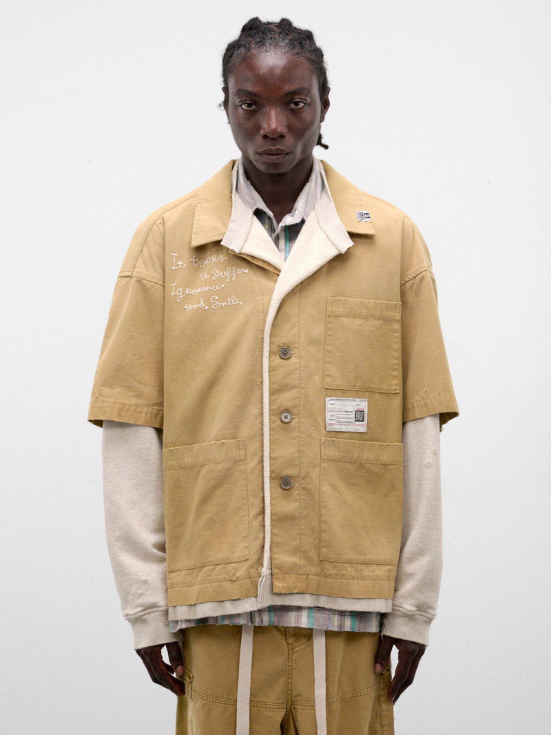 Mustard Cotton Layered Workwear Shirt (A17SH087-MUSTARD)