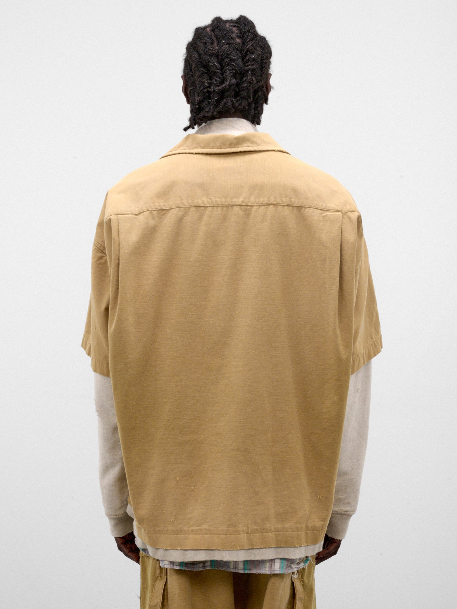 Mustard Cotton Layered Workwear Shirt (A17SH087-MUSTARD)