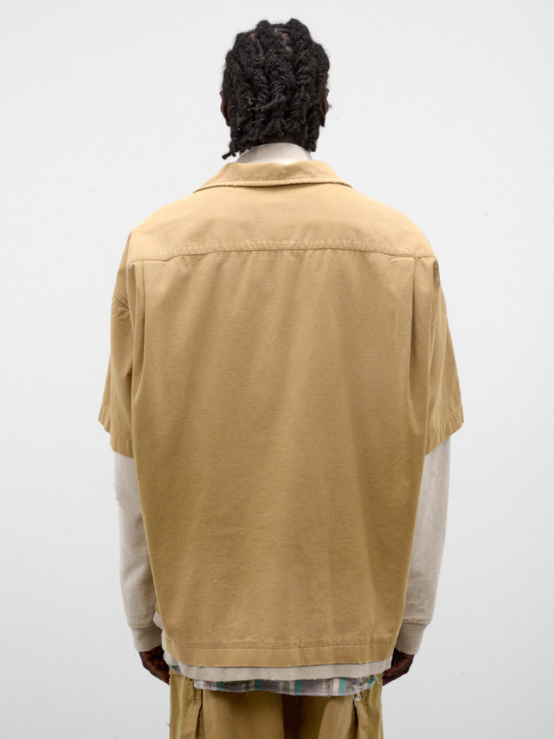 Mustard Cotton Layered Workwear Shirt (A17SH087-MUSTARD)