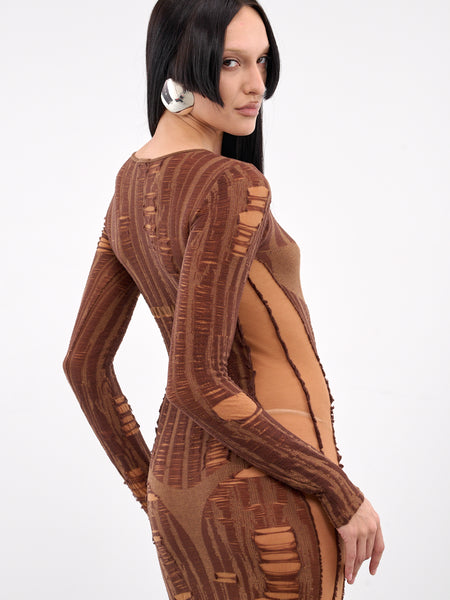 ワンピース DIESEL 'M-Calimera' dress M-Calimera Tromp L'oeil Dress (A18125-0BJBI-WOOD)
