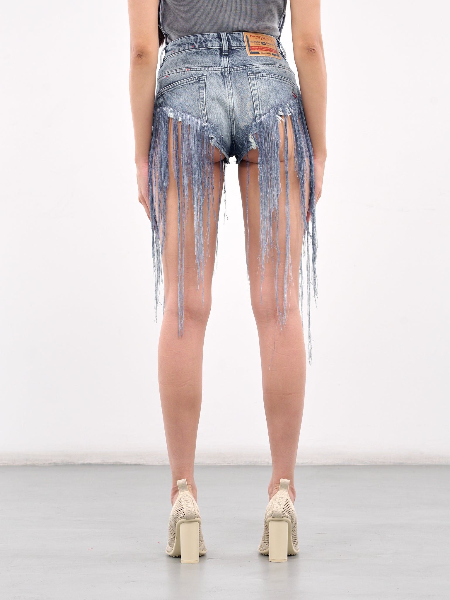 De-Jizz-Fsg Fringe Denim Shorts (A18145-0CMBM-DENIM)