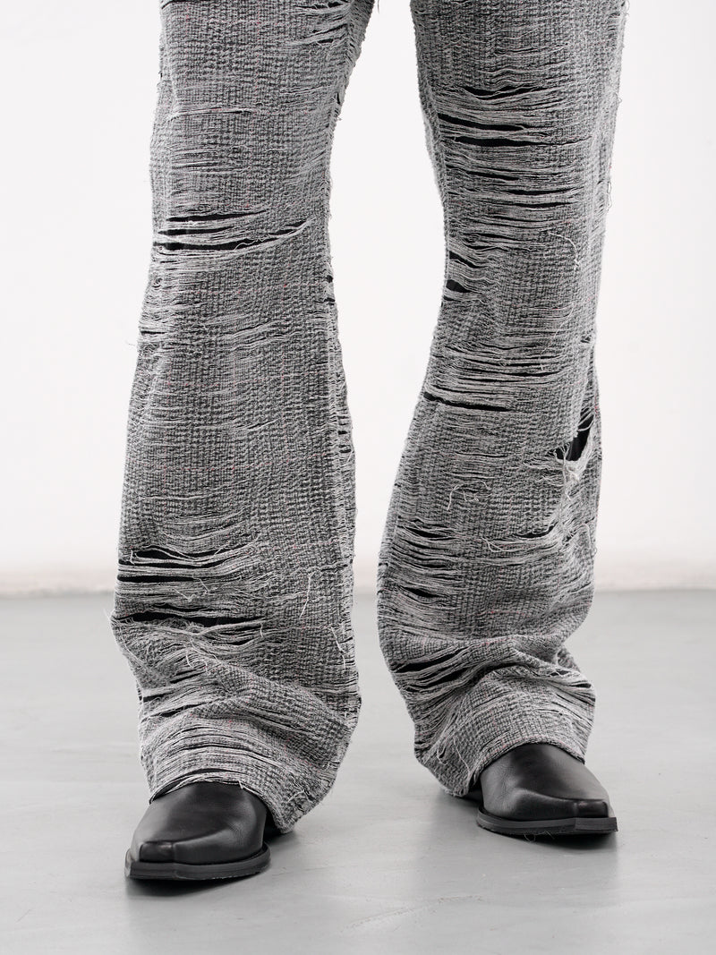 D-Boix Distressed Plaid Trousers (A18159-OCMBR-GREY)