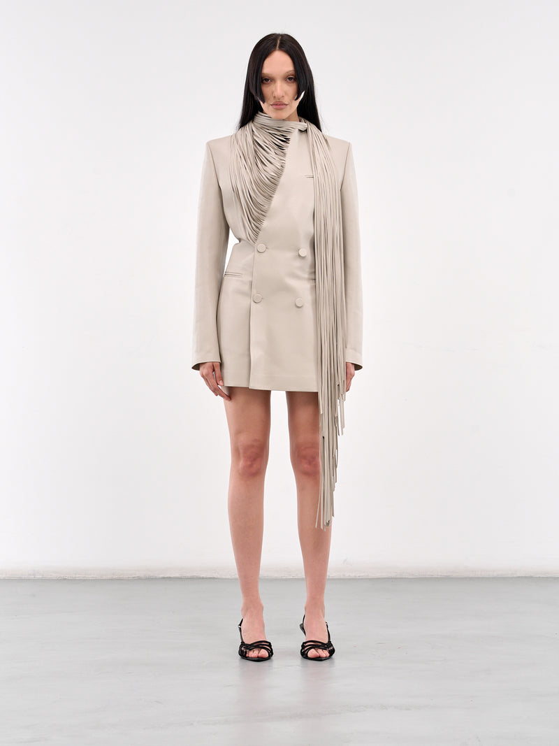 G-Shank Fringe Blazer (A18187-0TKBK-PALE-GREY)