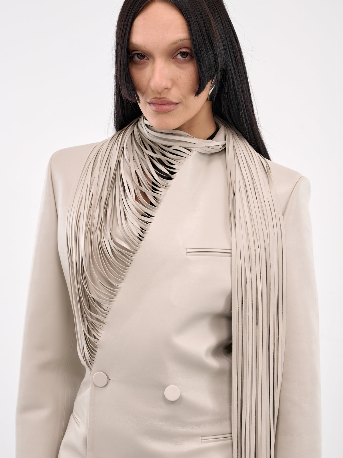 G-Shank Fringe Blazer (A18187-0TKBK-PALE-GREY)