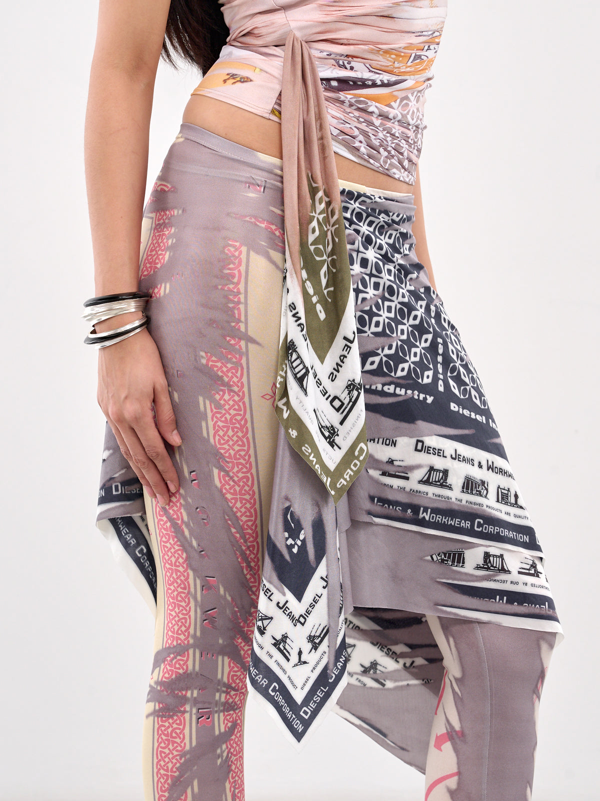 P-Esme Wrap Skirt Leggings (A18208-0KIBH-BLUE-MULTI)