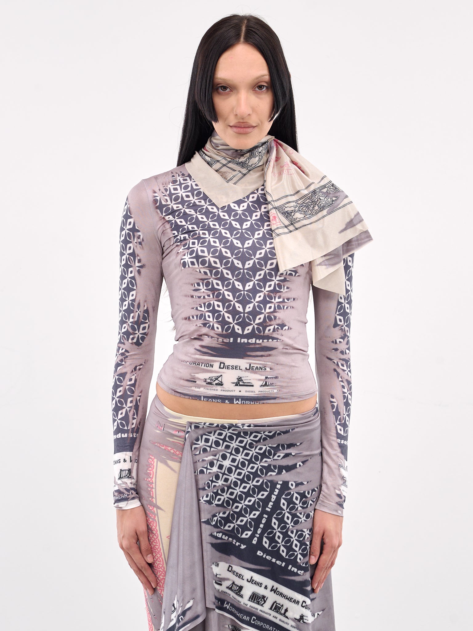 T-Dana Bandana Scarf Top (A18210-0KIBH-BLUE)