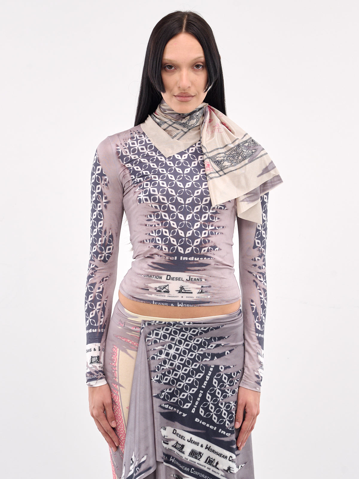 T-Dana Bandana Scarf Top (A18210-0KIBH-BLUE)
