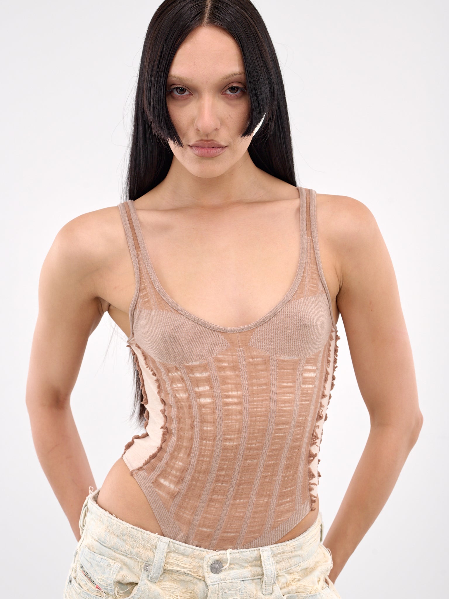 M-Calipso-Body Knit Bodysuit (A18812-0BJBI-NUDE)