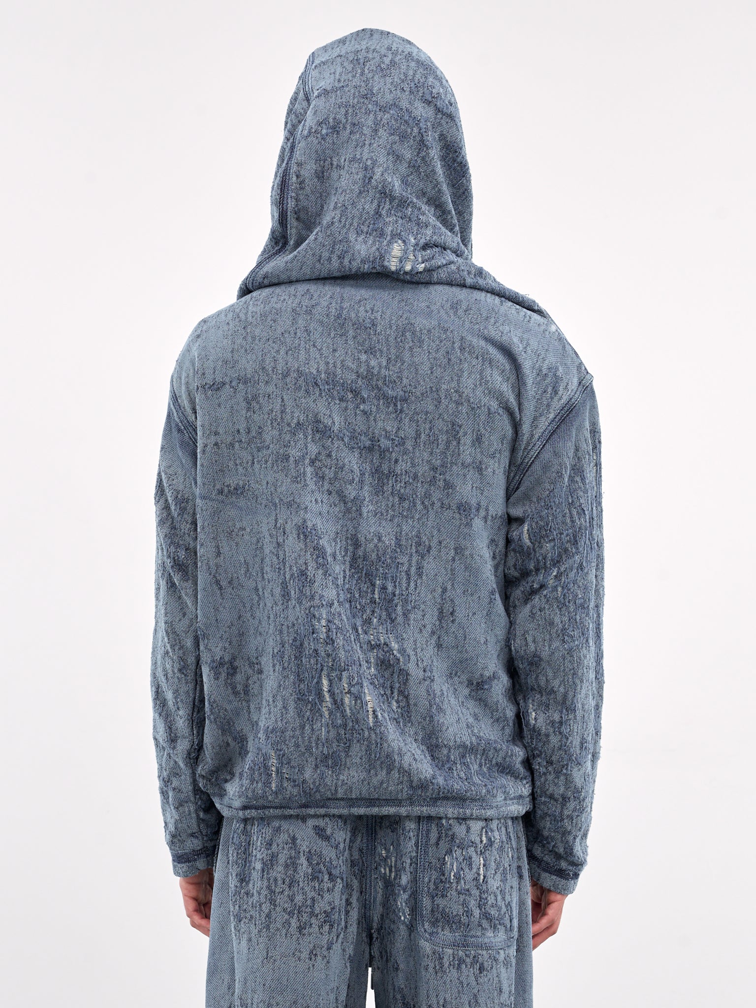 Distressed Hooded Sweater (A18935-068RQ-BLUE)