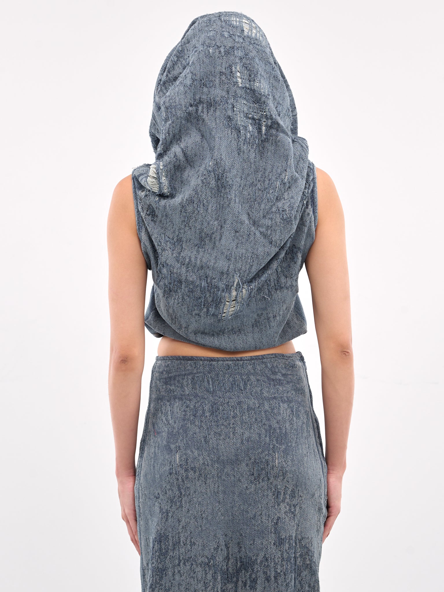 De-Vania-Fsg Hooded Blouse (A18944-068RQ-DENIM)