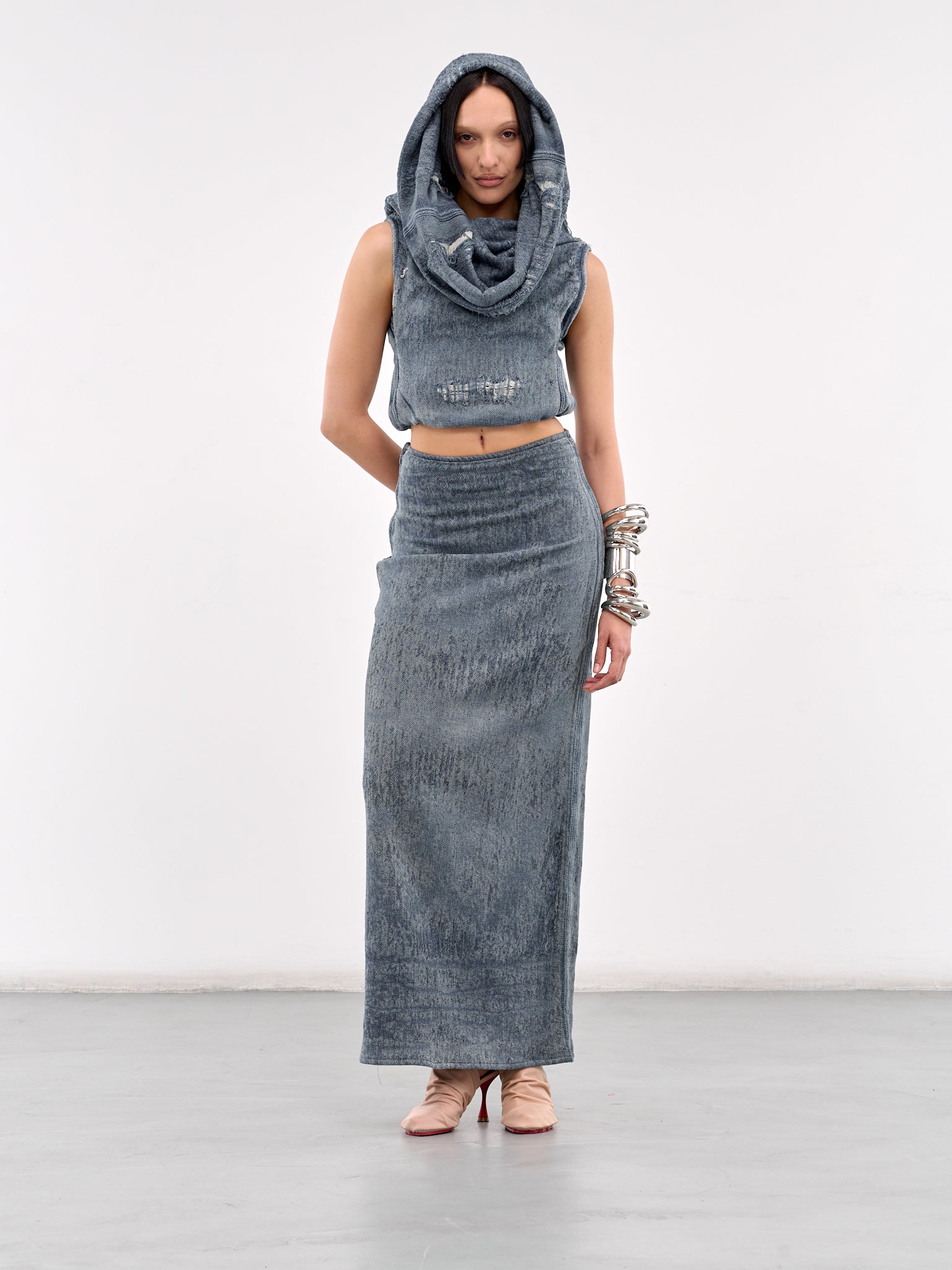 De-Vania-Fsg Hooded Blouse (A18944-068RQ-DENIM)