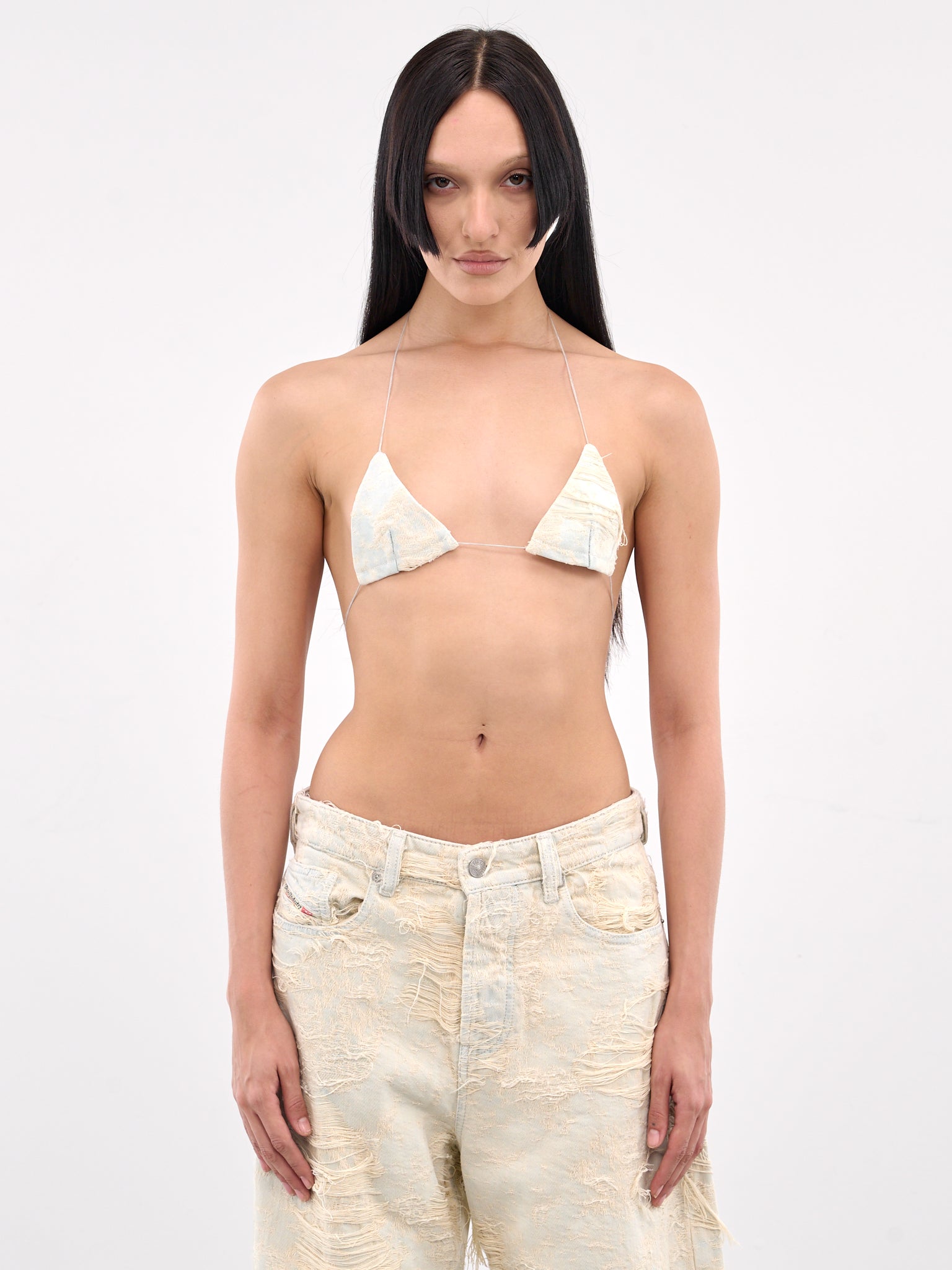 De-Bikiny-Fsg Distressed Denim Bra (A19062-09M40-DENIM)