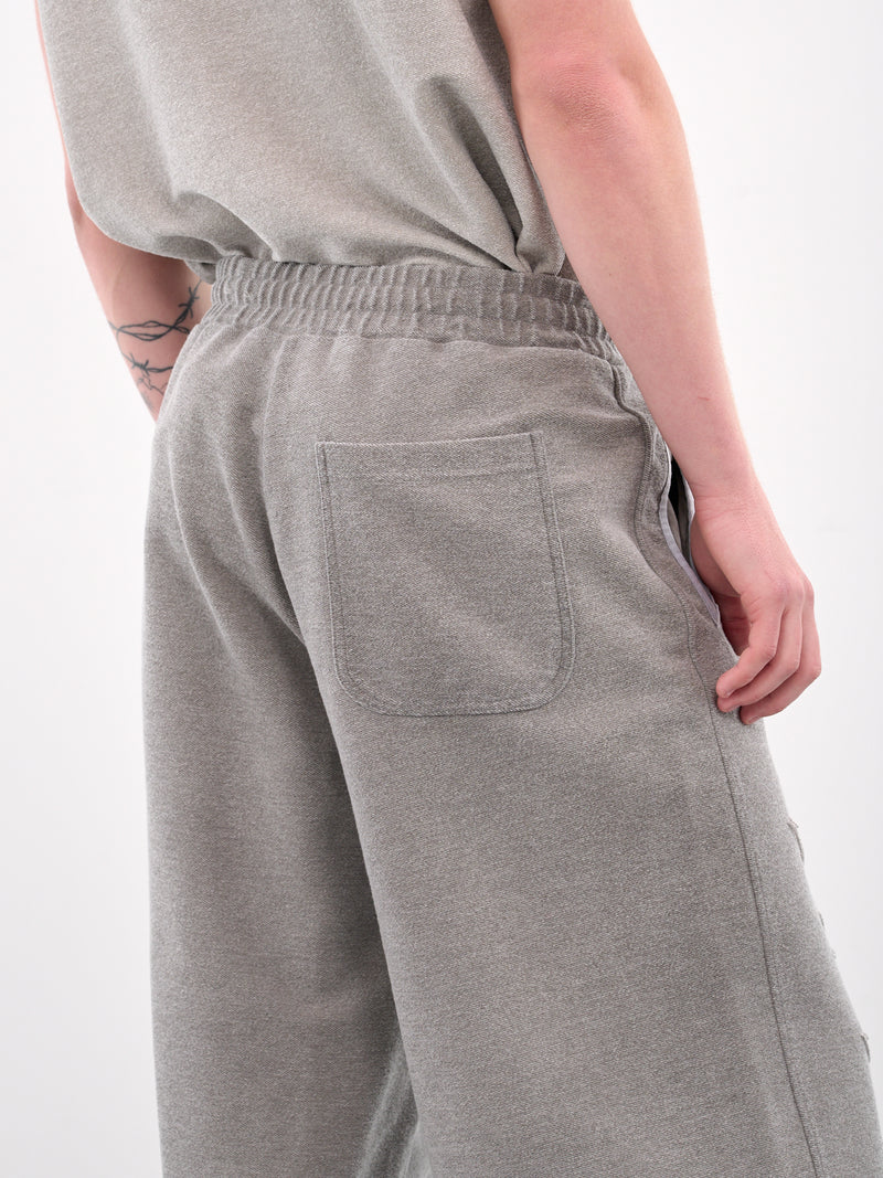P-Perc Distressed Sweat Shorts (A19116-0PLAI-GREY)
