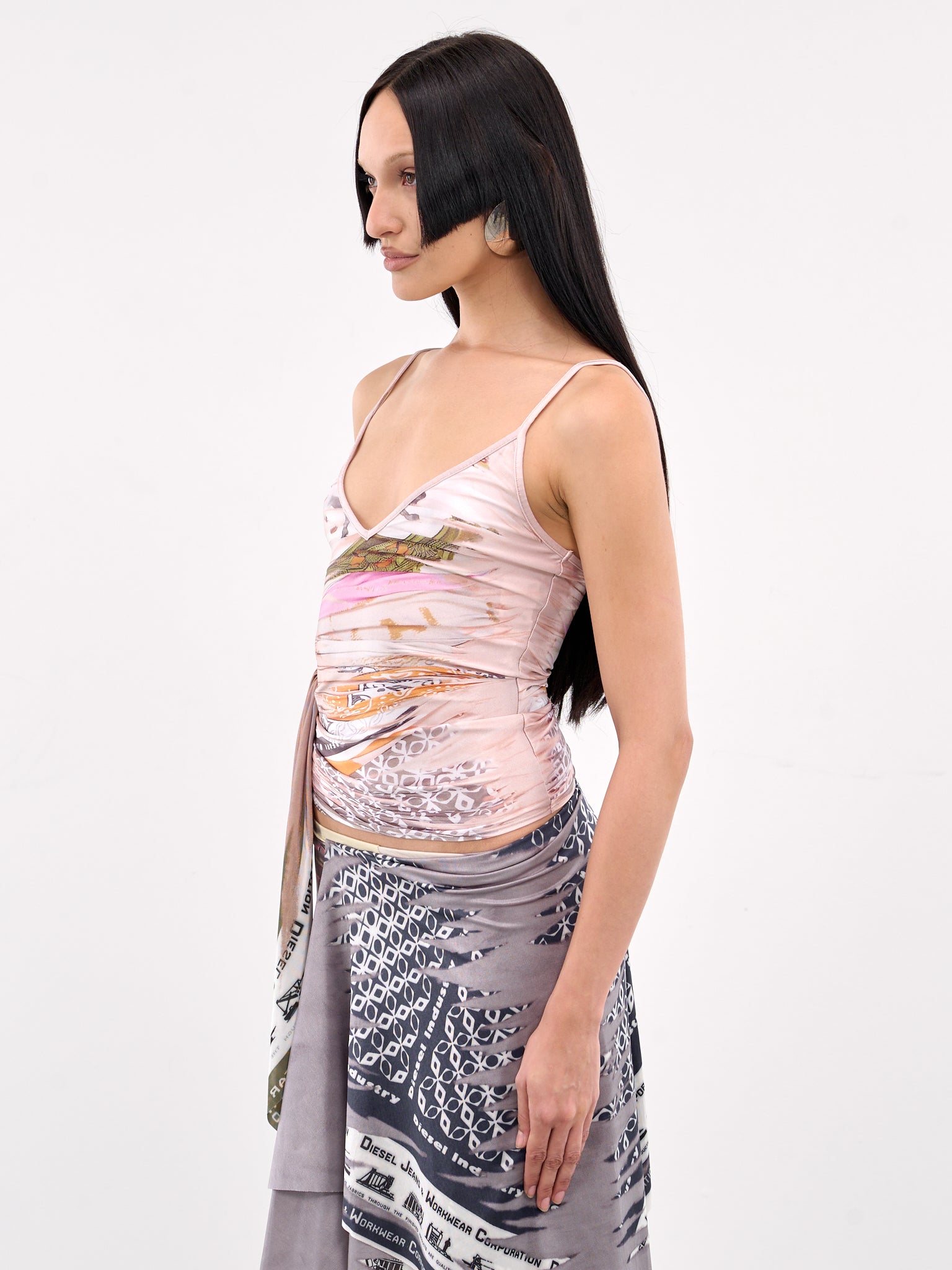 T-Lovsky Draped Graphic Tank (A19134-0TKBL-PINK-WHITE)