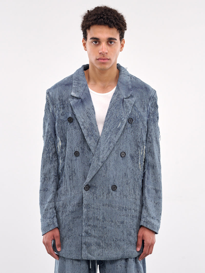 Double-Breasted Denim Blazer (A19364-068RQ-BLUE)