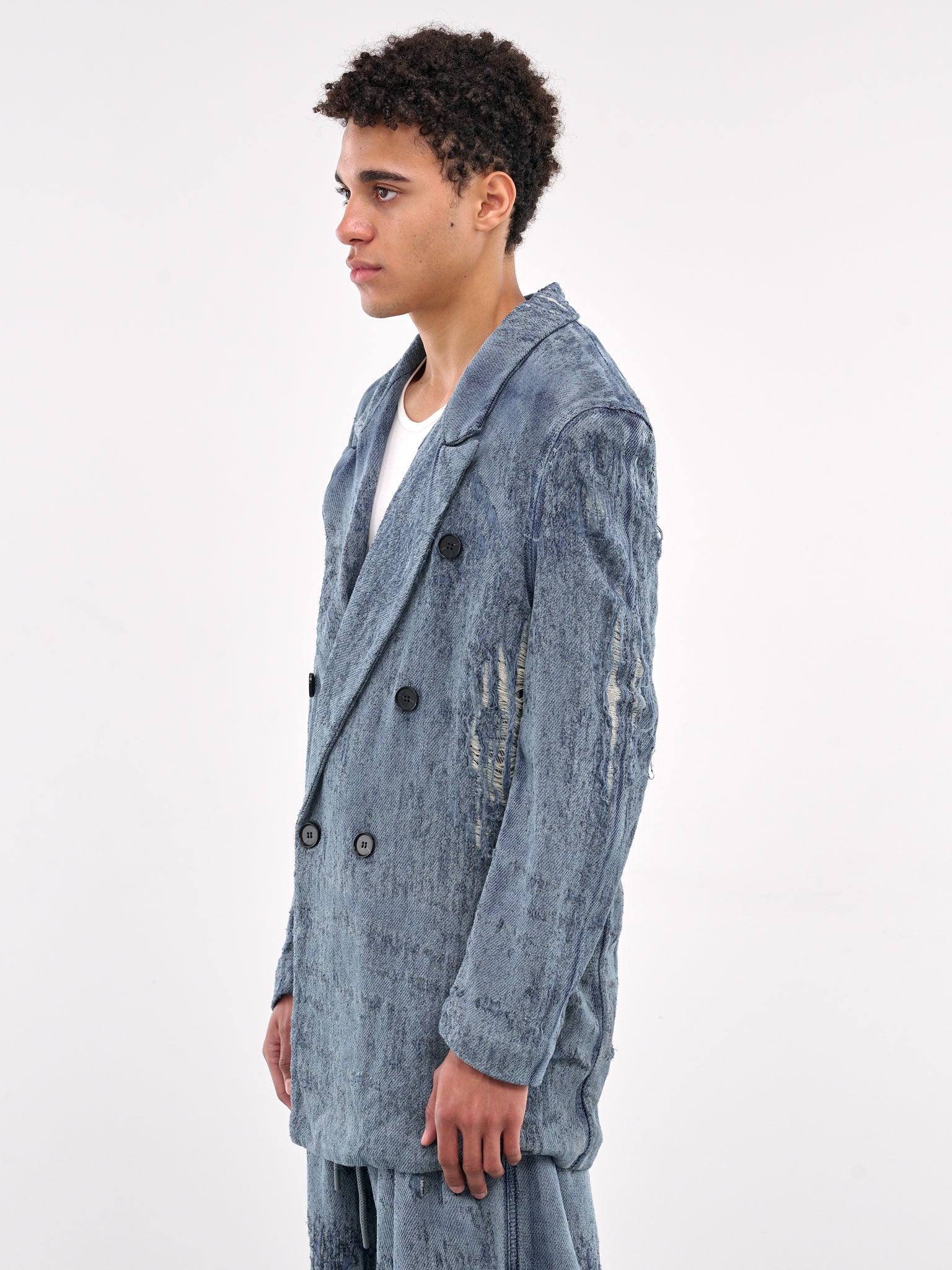 Double-Breasted Denim Blazer (A19364-068RQ-BLUE)