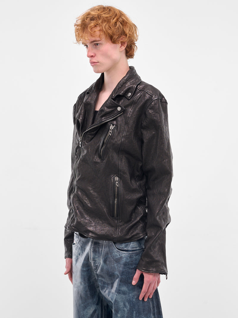 Black L-Uncan Lambskin Biker Jacket (A20593-0SLCW-9XX-BLACK)