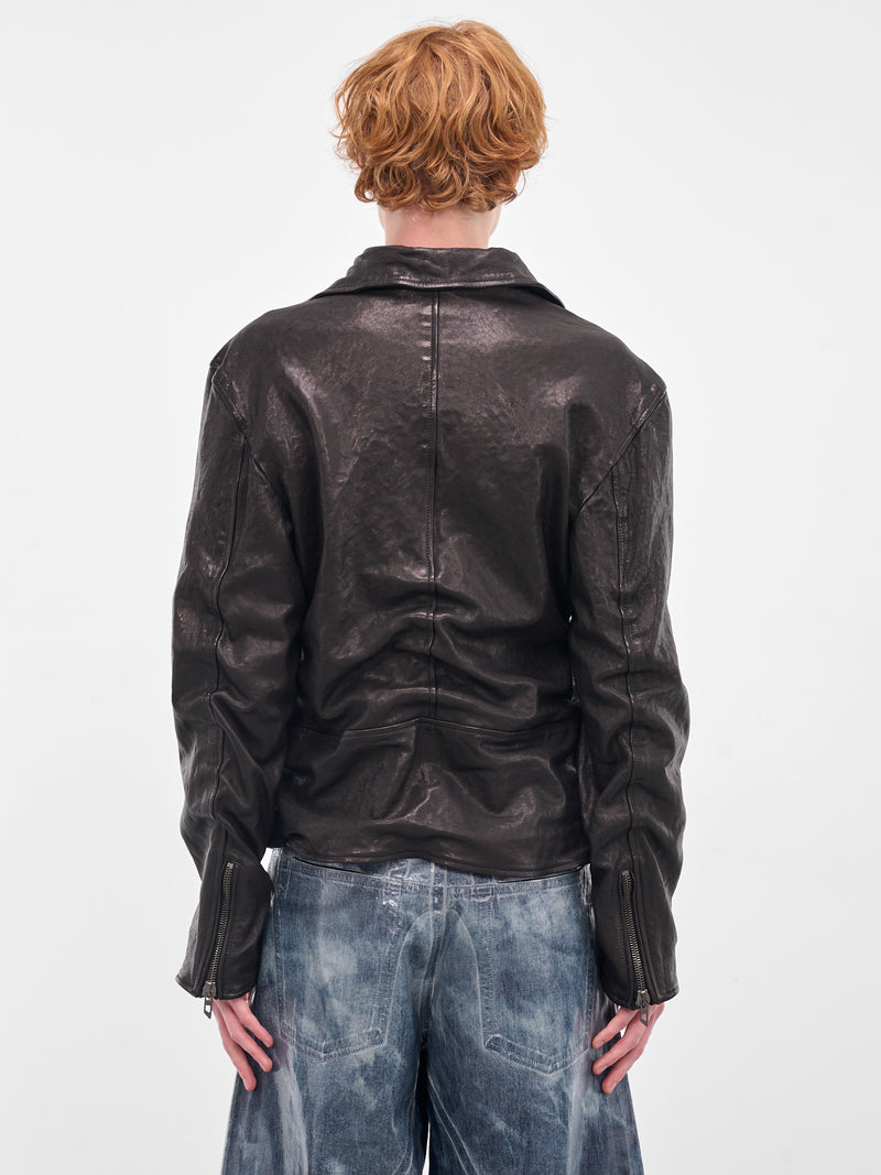 Black L-Uncan Lambskin Biker Jacket (A20593-0SLCW-9XX-BLACK)