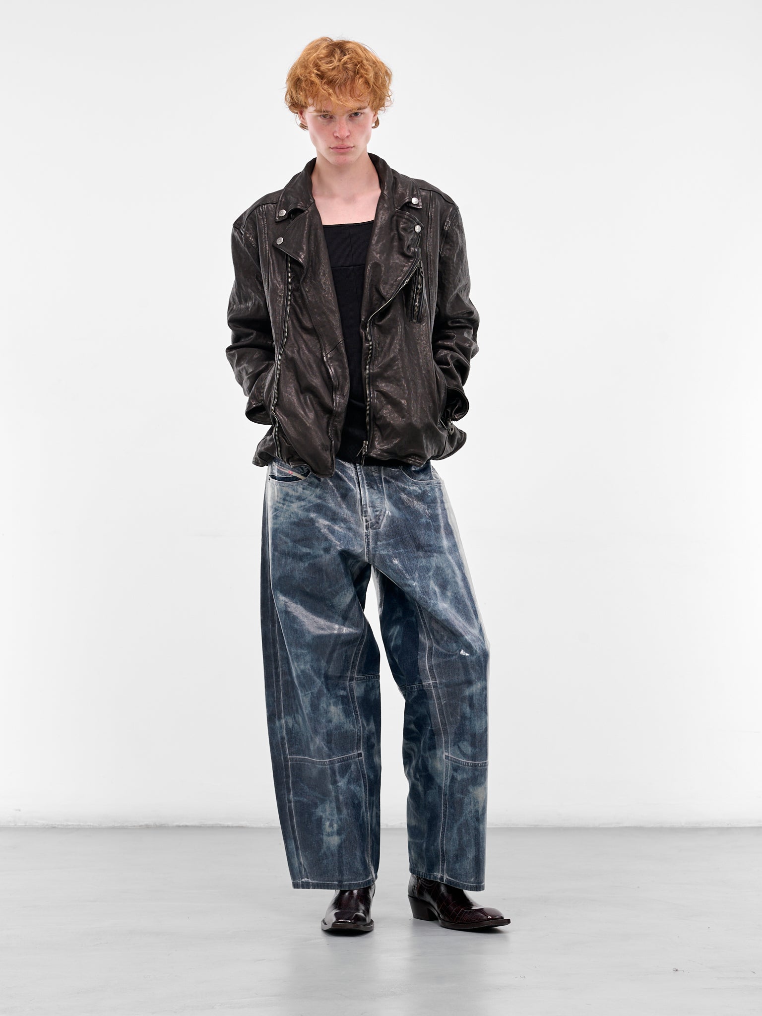 Black L-Uncan Lambskin Biker Jacket (A20593-0SLCW-9XX-BLACK)