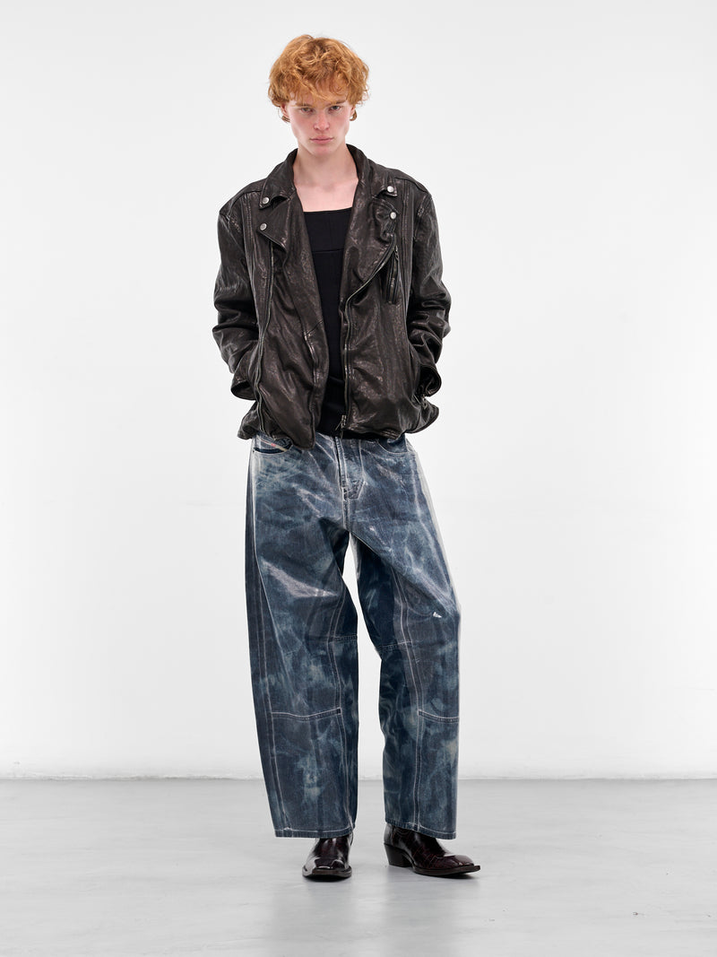 Black L-Uncan Lambskin Biker Jacket (A20593-0SLCW-9XX-BLACK)