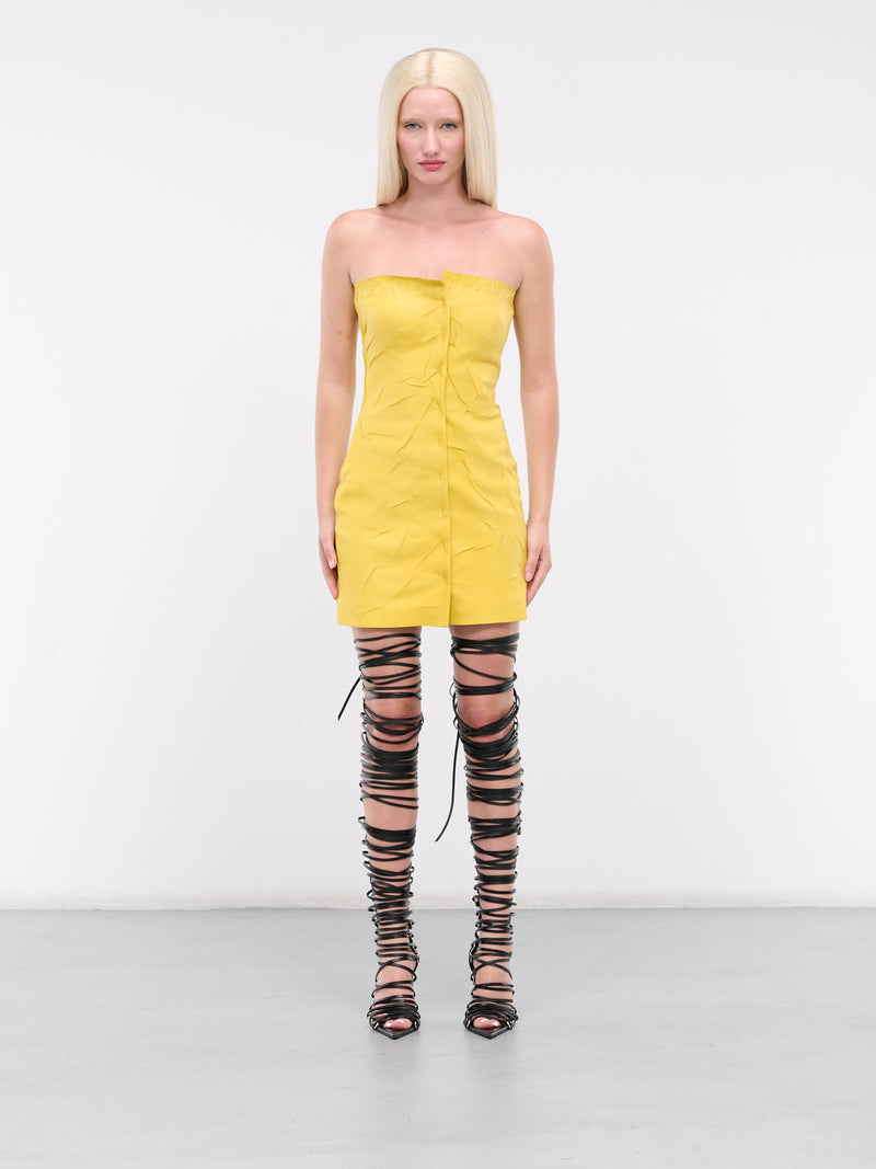 Leather Bustier Dress (A20671-YELLOW)