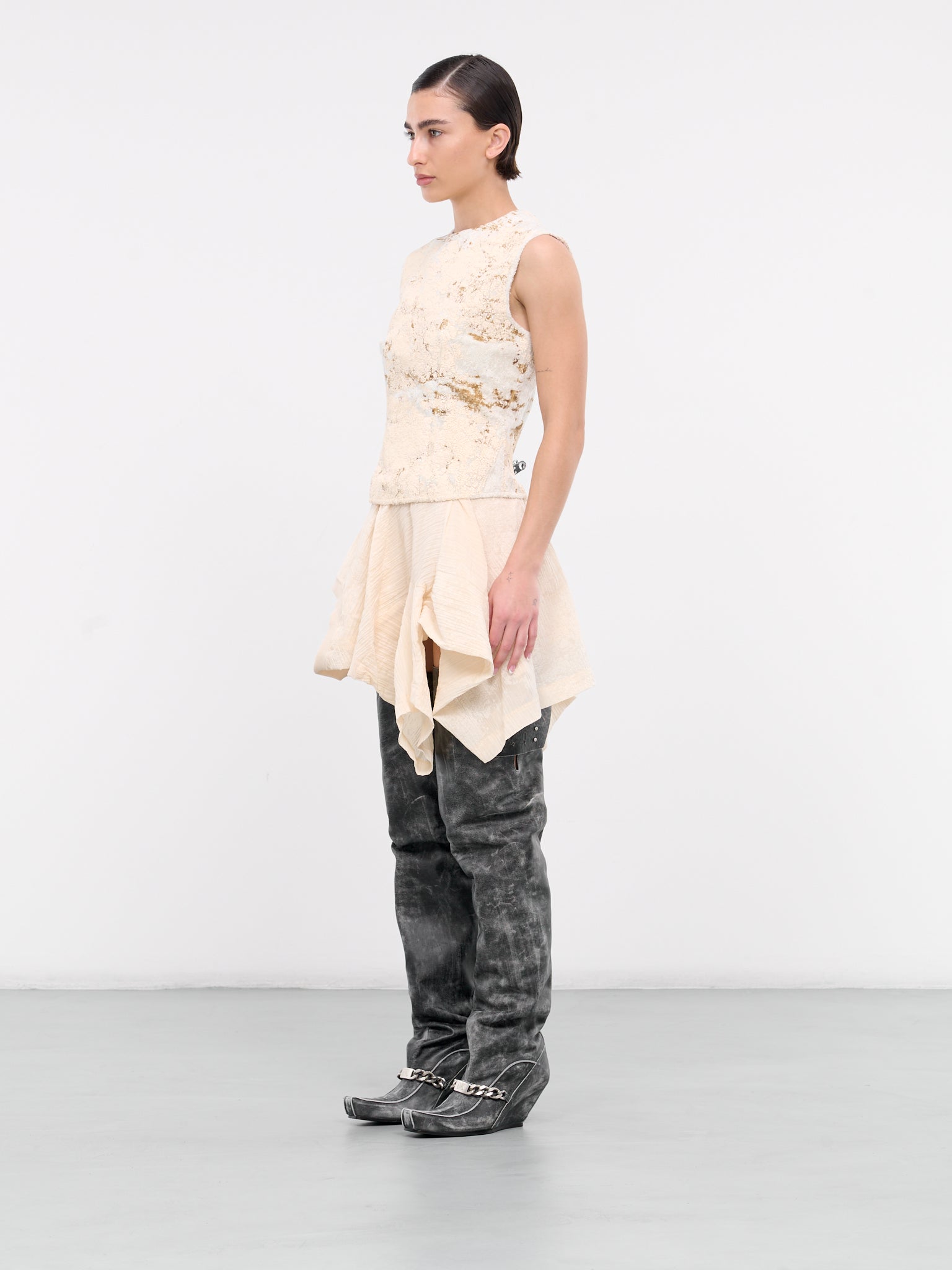 Sleeveless Printed Dress (A20676-ECRU-BEIGE)