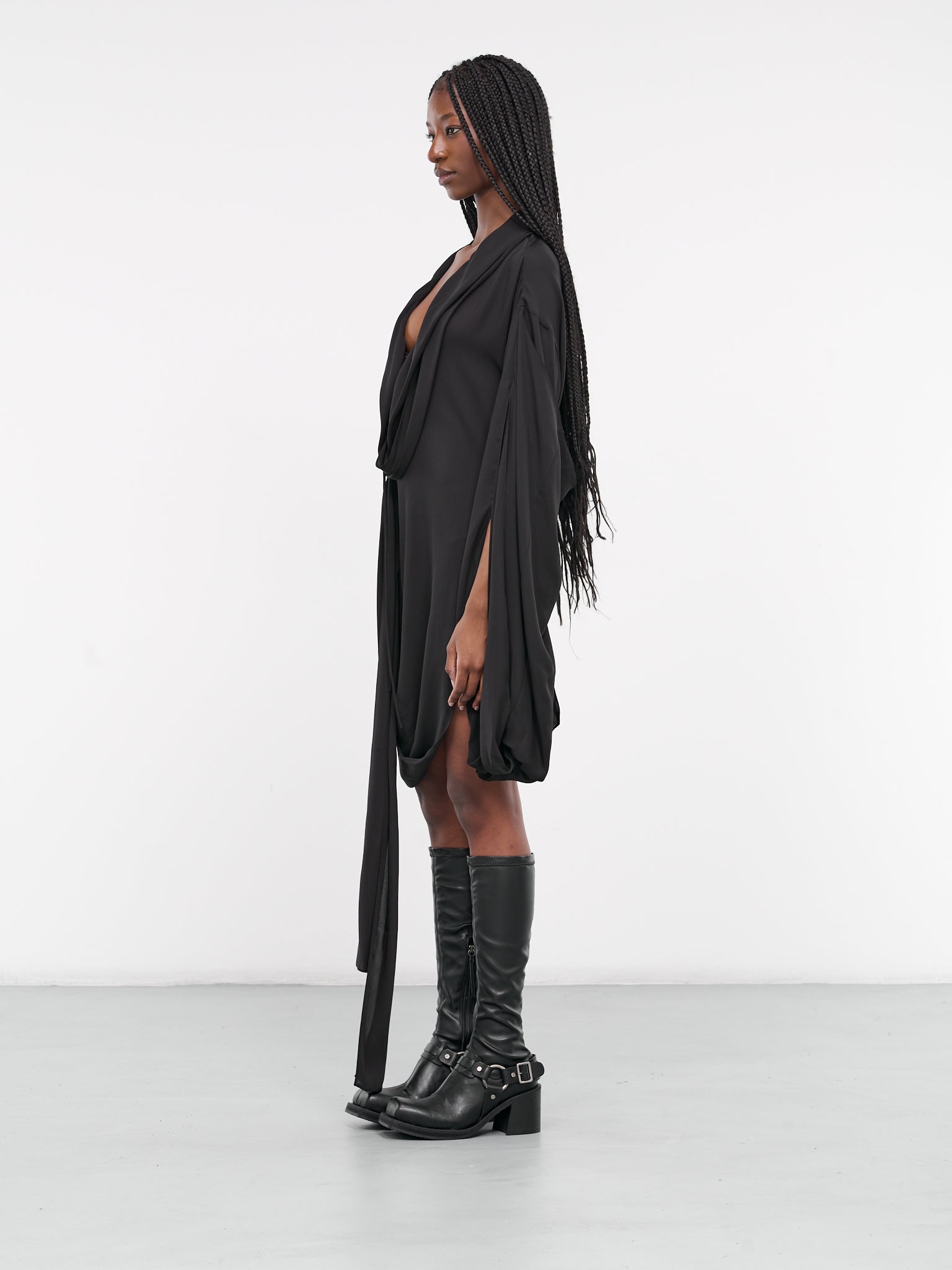 Draped Mini Dress (A20681-BLACK)