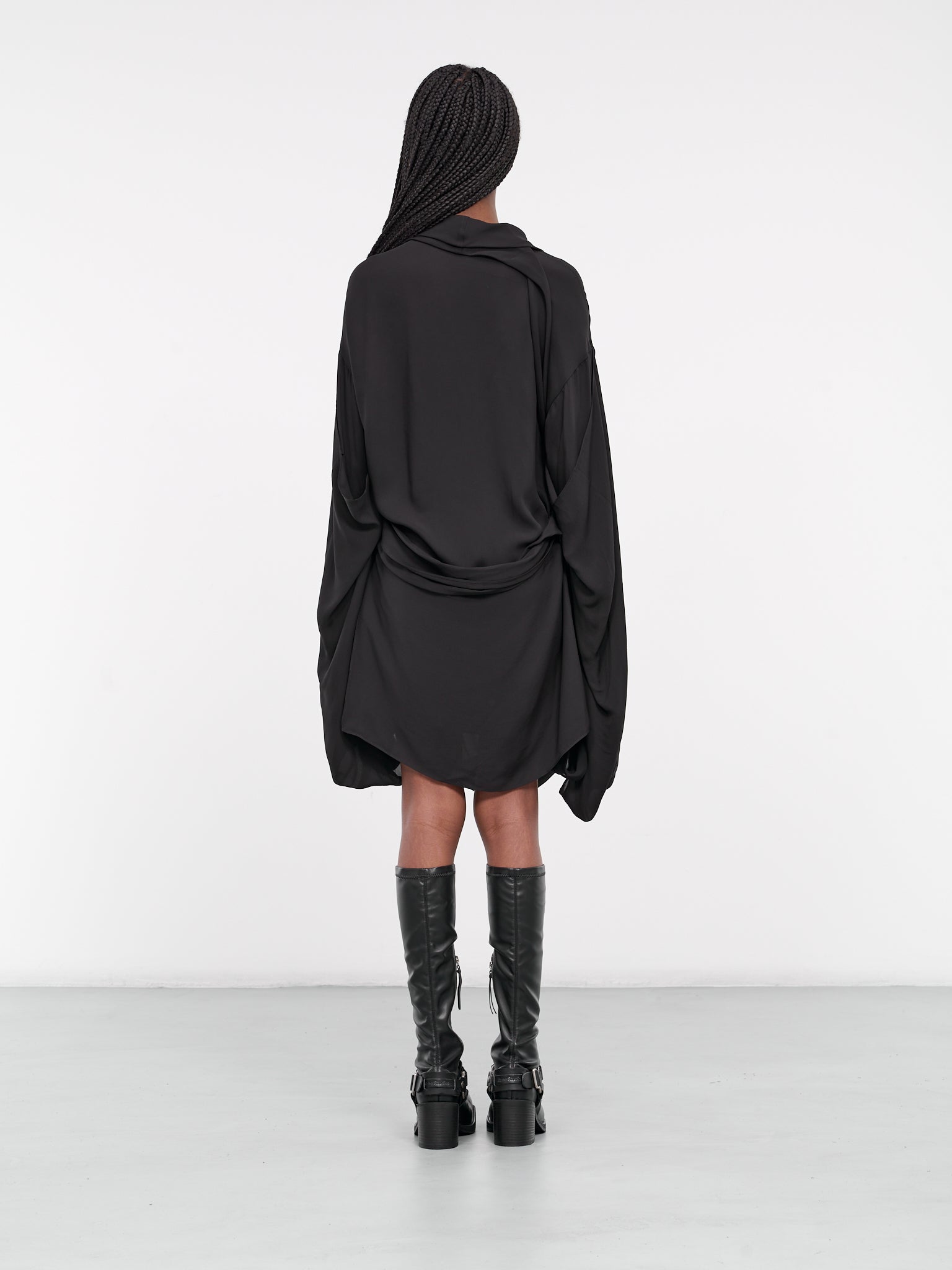 draped mini dress long sleeve & Other Stories long sleeve mini mesh dress with drape detail in red