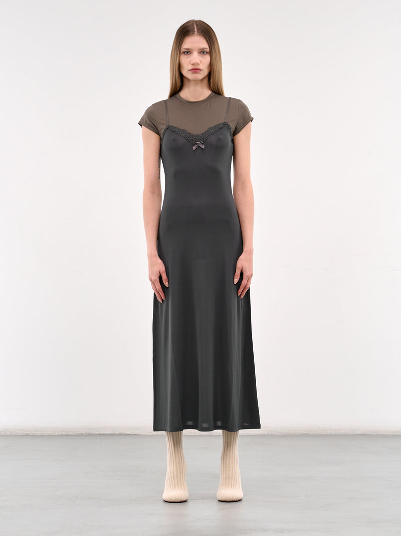 Layered Jersey Dress (A20796-GREY-ANTHRACITE)