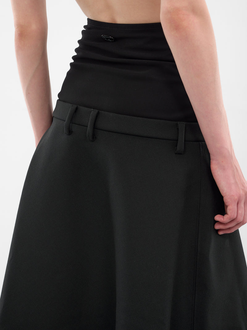 Navy O-Grace-Bond Midi Skirt (AA21128-0WFCZ-81E-MIDNIGHT-BLUE)