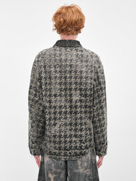Black De-Elmo-Fsh Laser Houndstooth Jacket (A21351-0CEBJ-02-BLACK-DENI